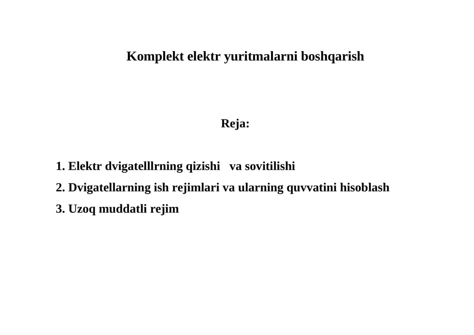 Elektr yuritmalarni boshqarish