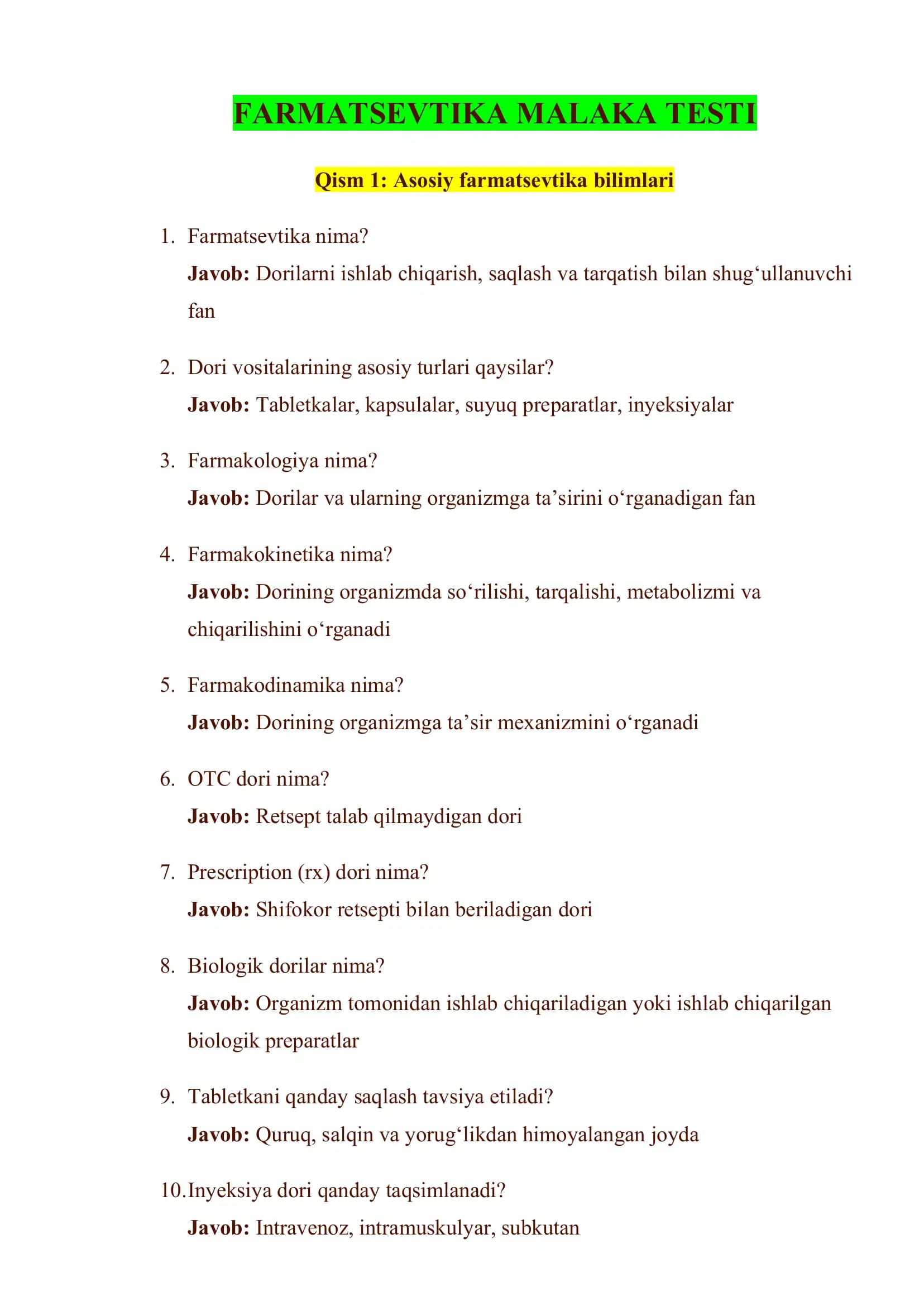 FARMATSEVTIKA MALAKA TESTI
