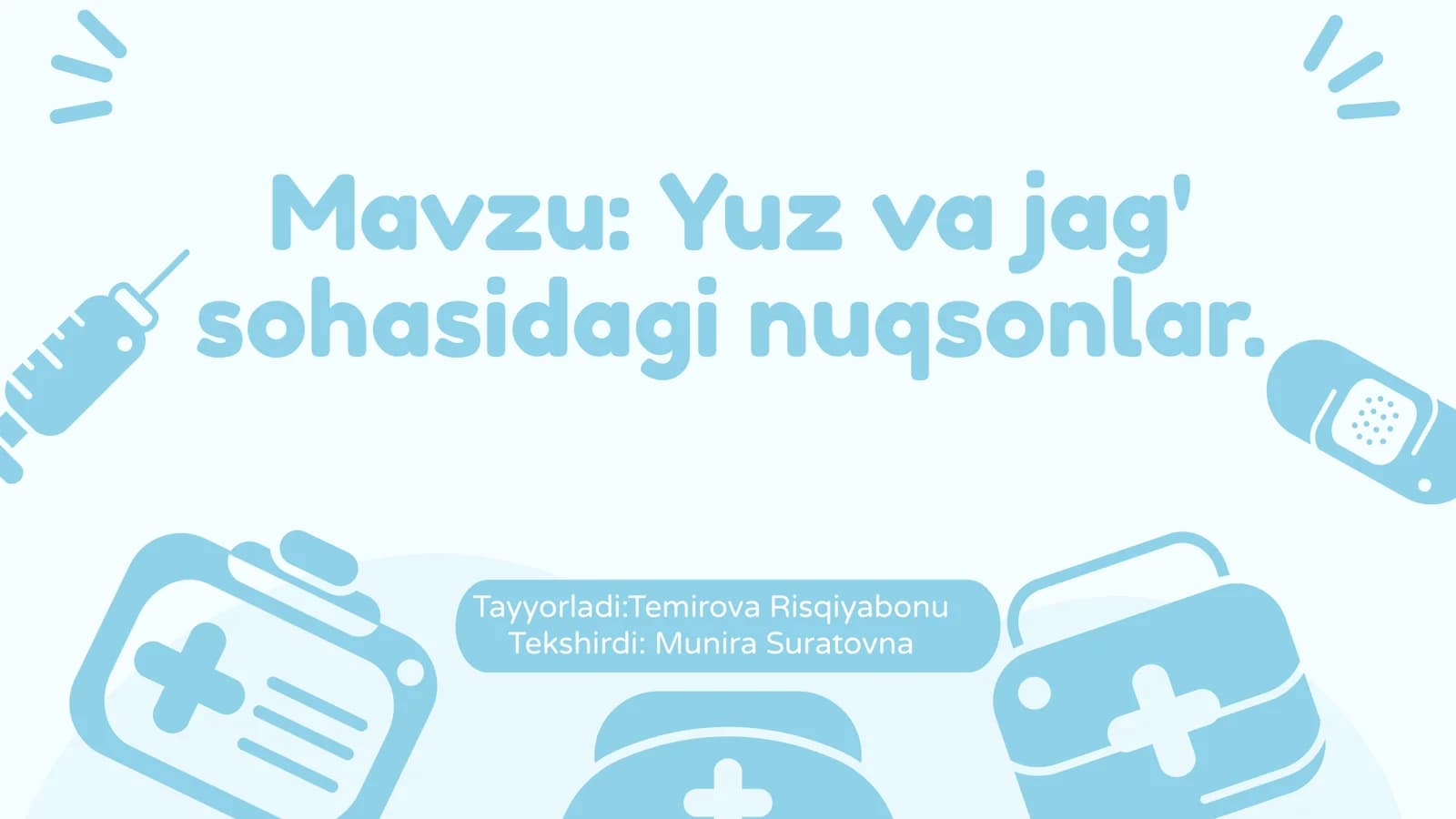 Yuz va jag’ sohasidagi nuqsonlar