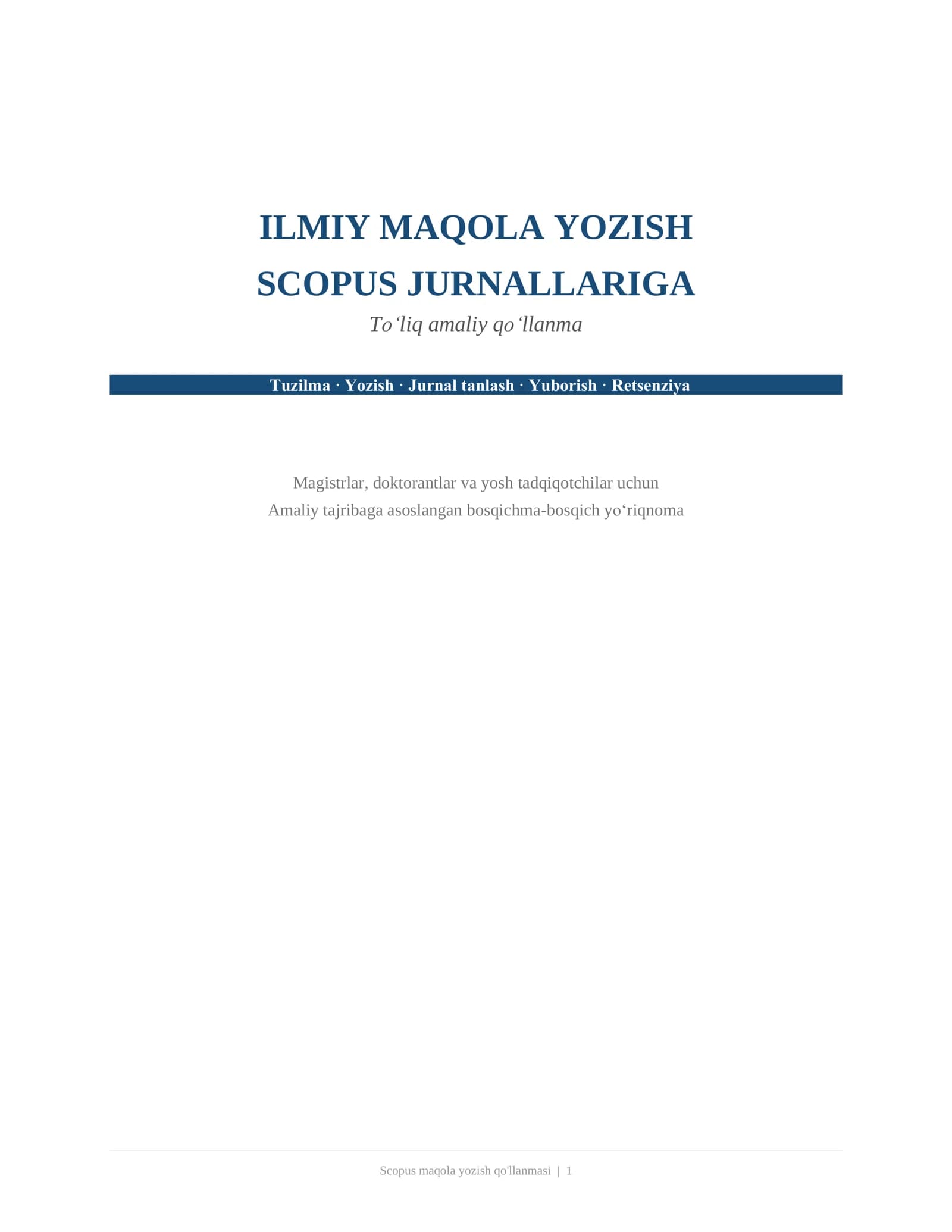 Scopus maqola yozish qo'llanma