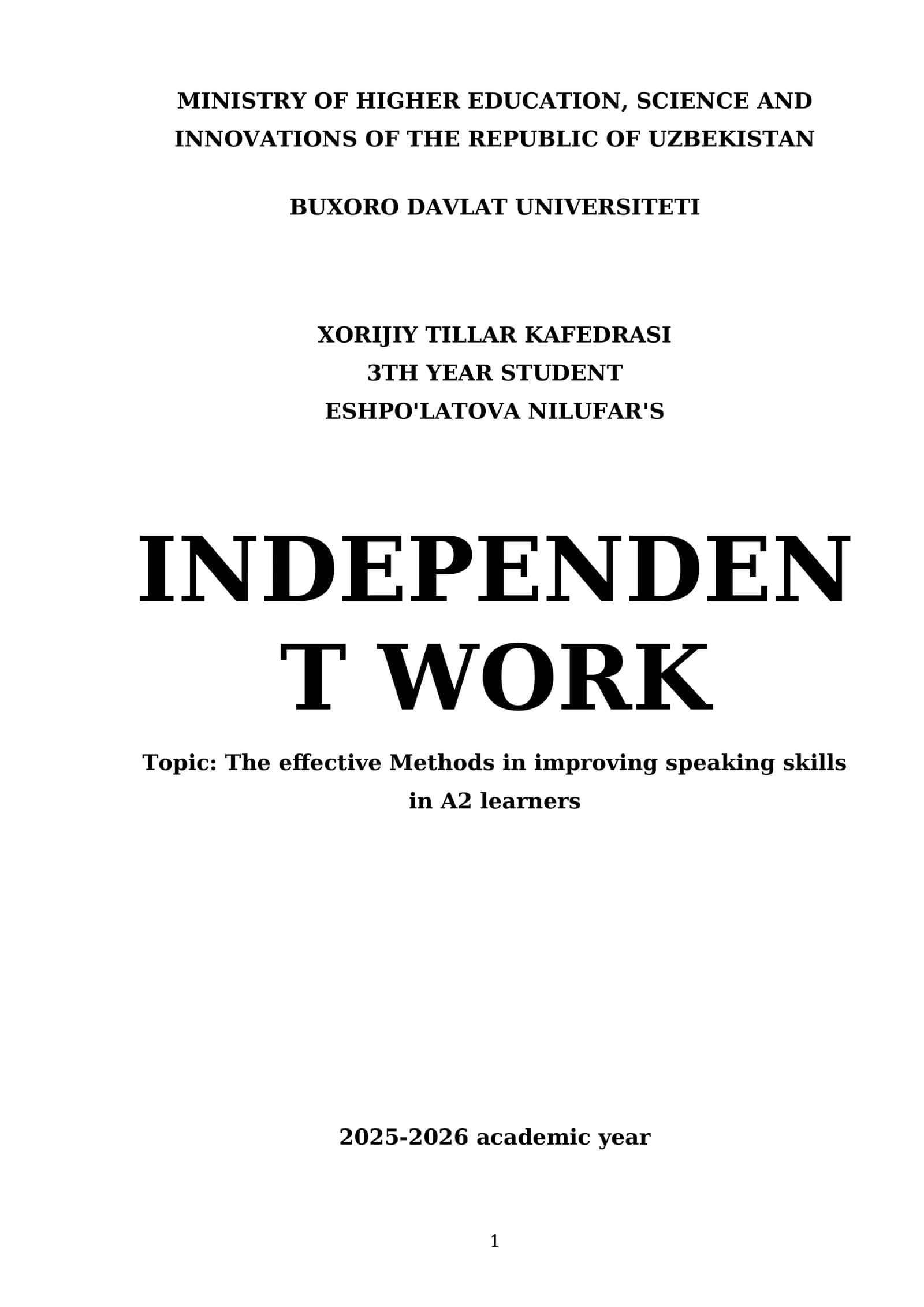 The effective Methods in improving speaking skills in A2 learners
