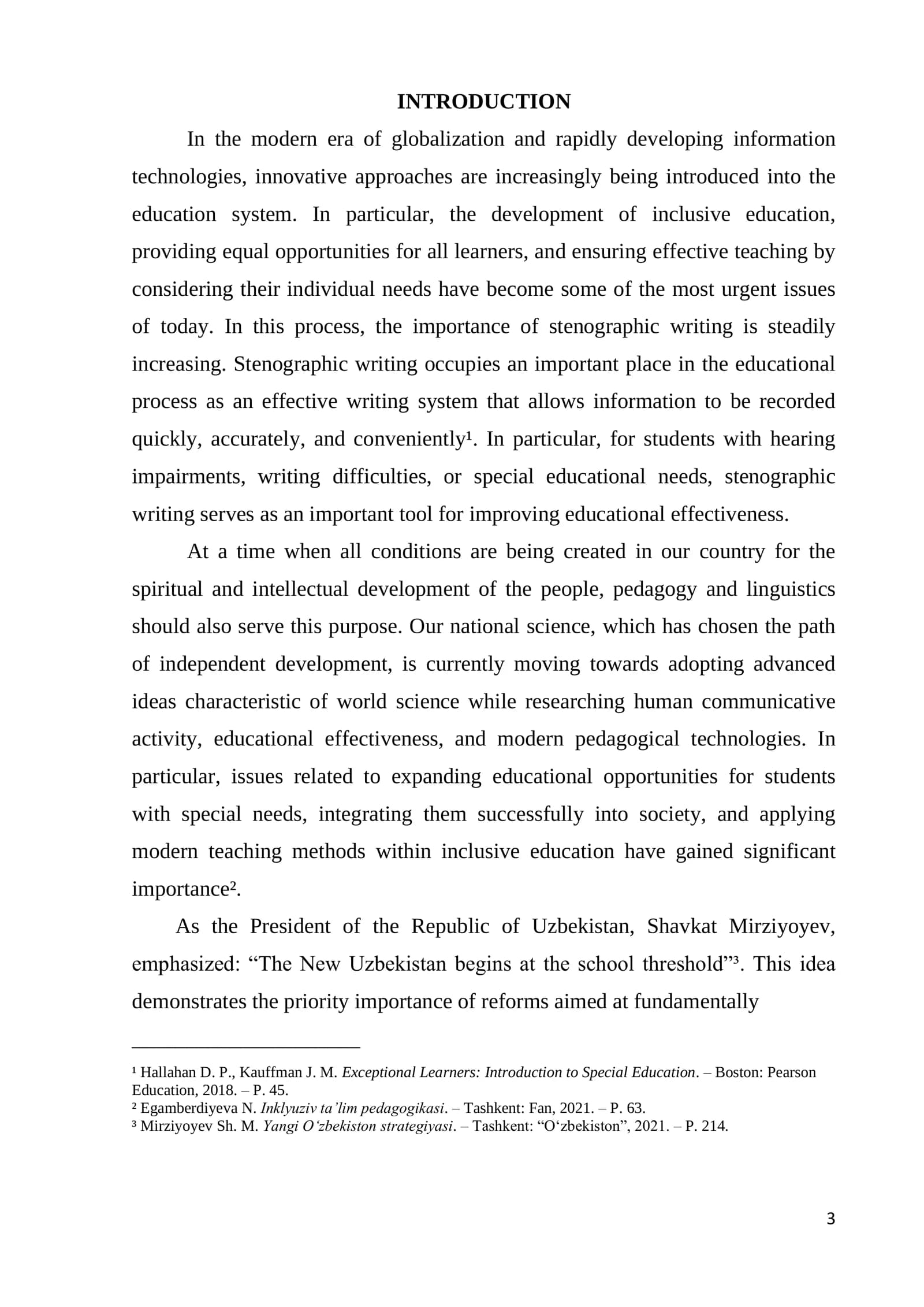 Stenographic writing in modern education