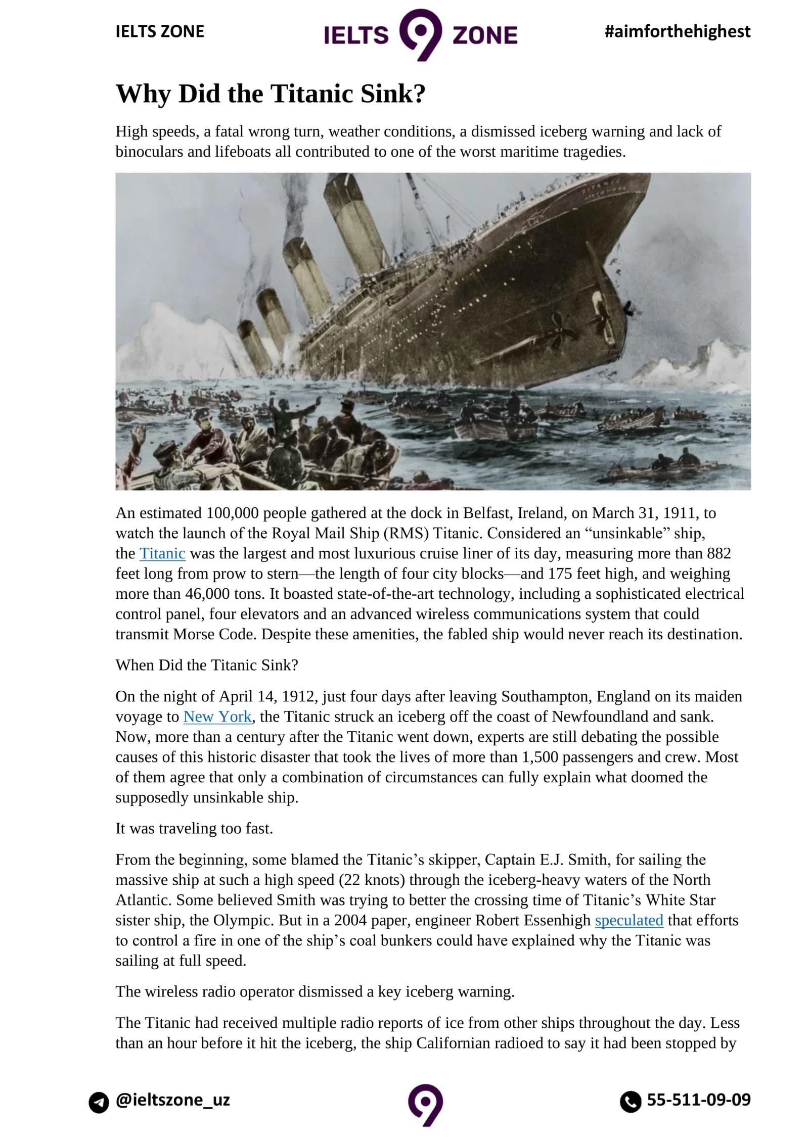 Why Did the Titanic Sink?