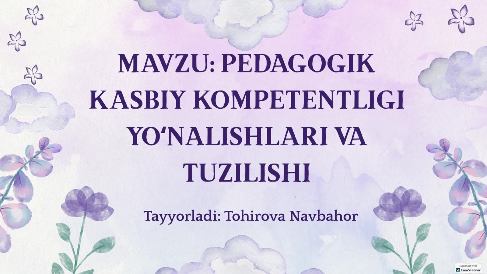 PEDAGOGIK KASBIY KOMPETENTLIGI