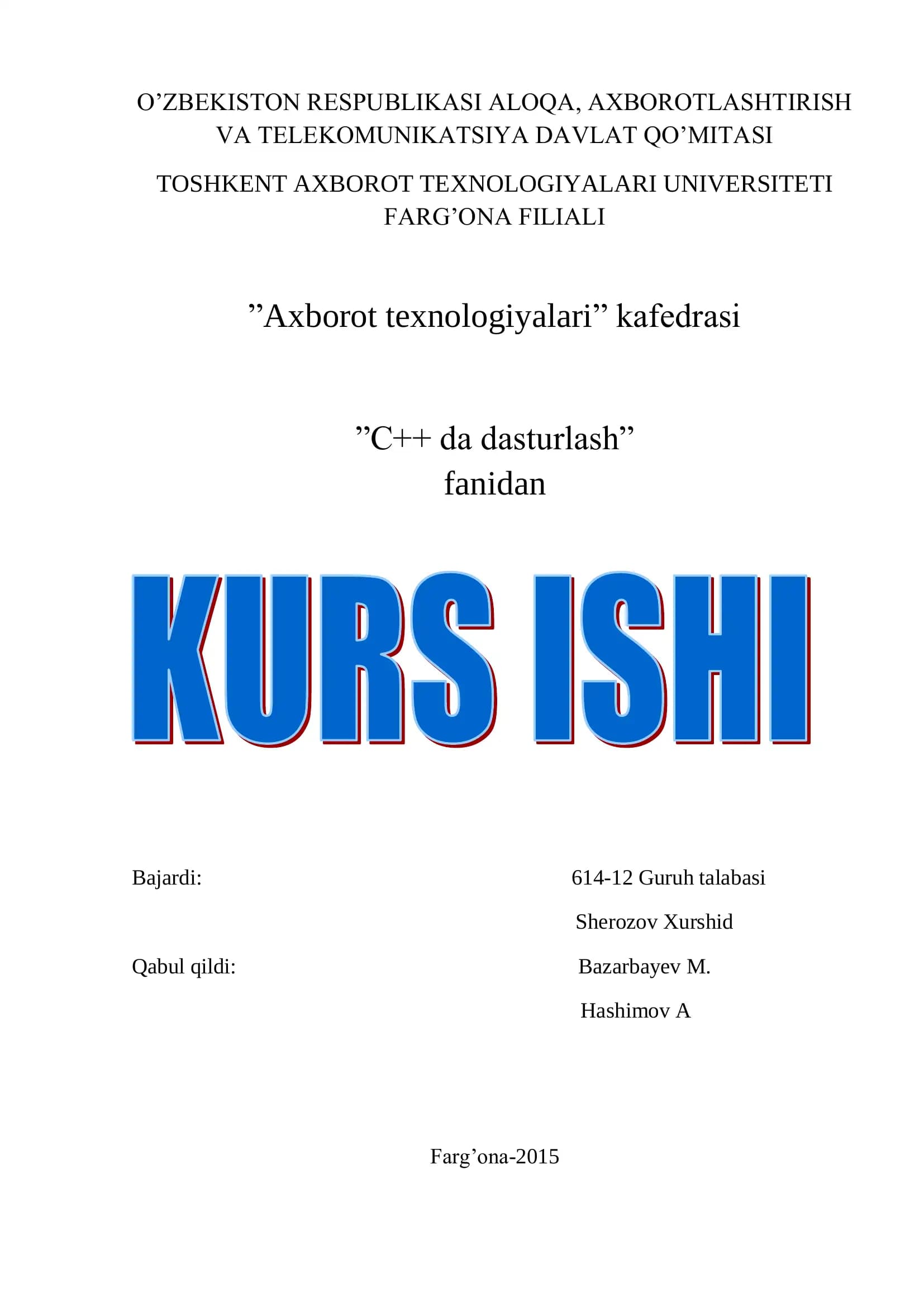 C++ da dasturlash
