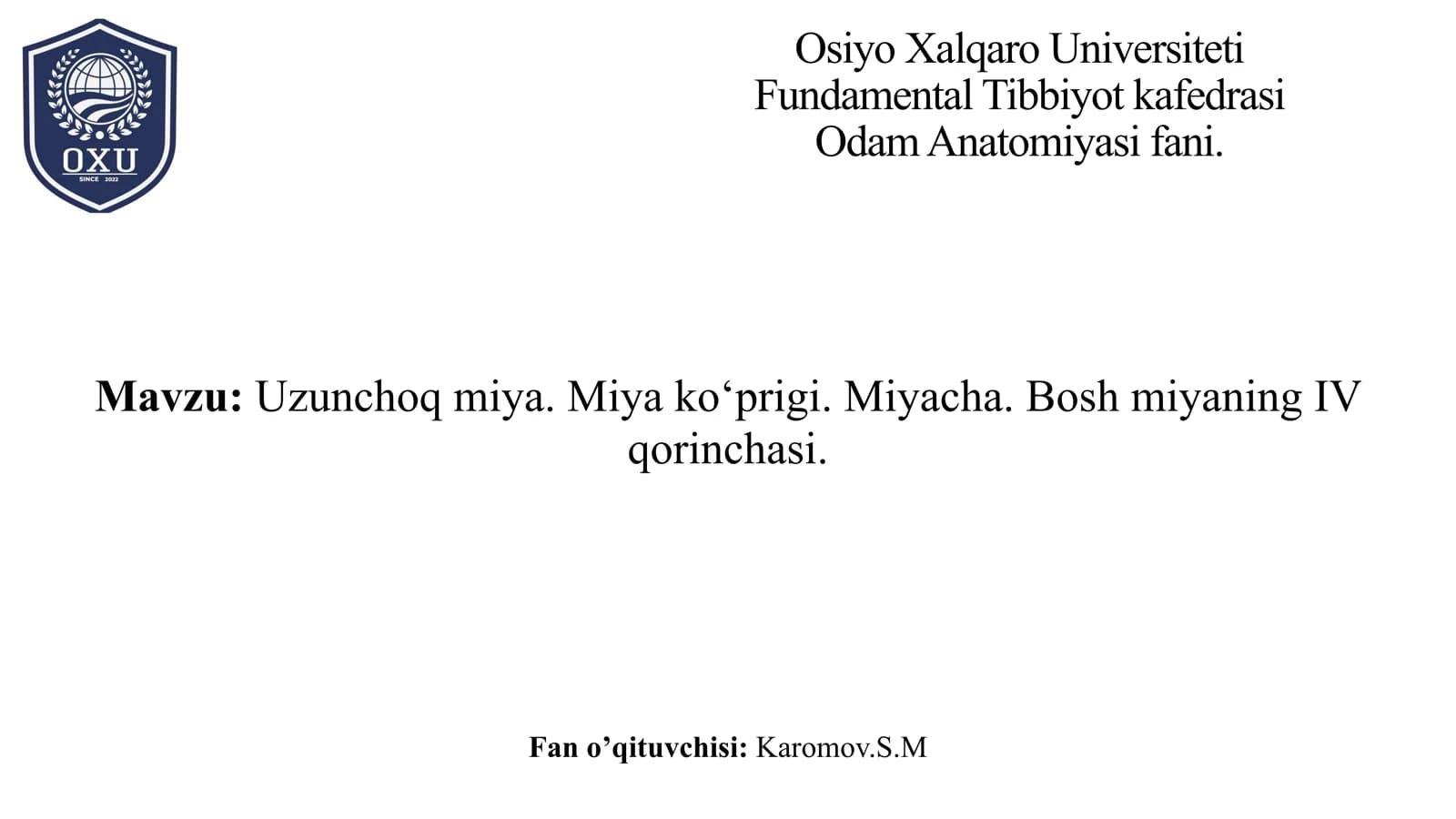 Odam Anatomiyasi fani