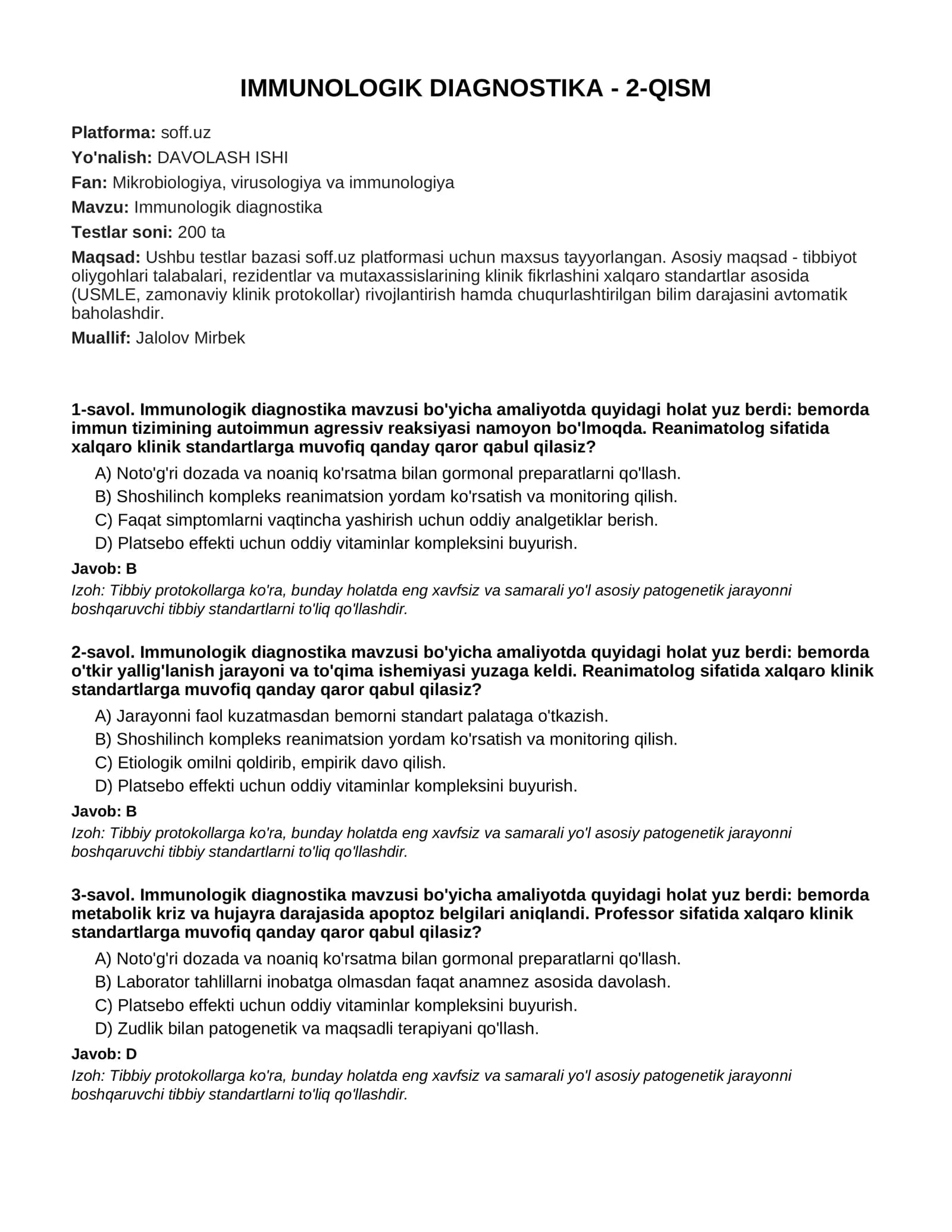 IMMUNOLOGIK DIAGNOSTIKA - 2-QISM
