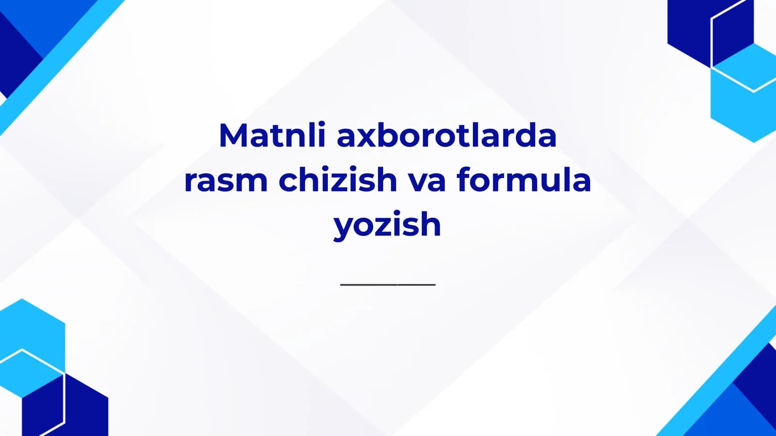 Matnli axborotlarda rasm chizish va formula yozish