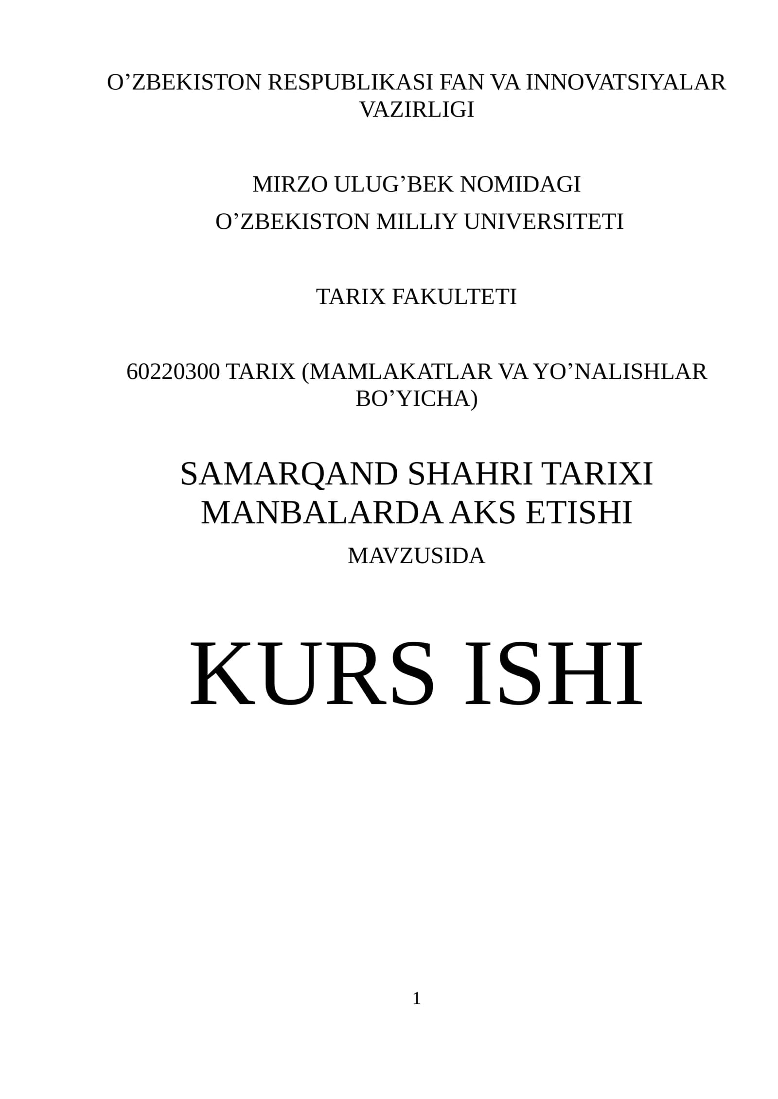 Samarqand shahri tarixi manbalarda aks etishi