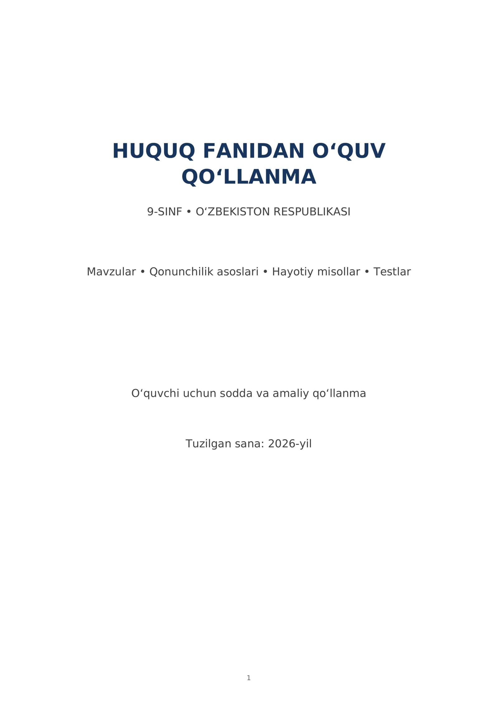 9-sinf huuq qoʻllanma