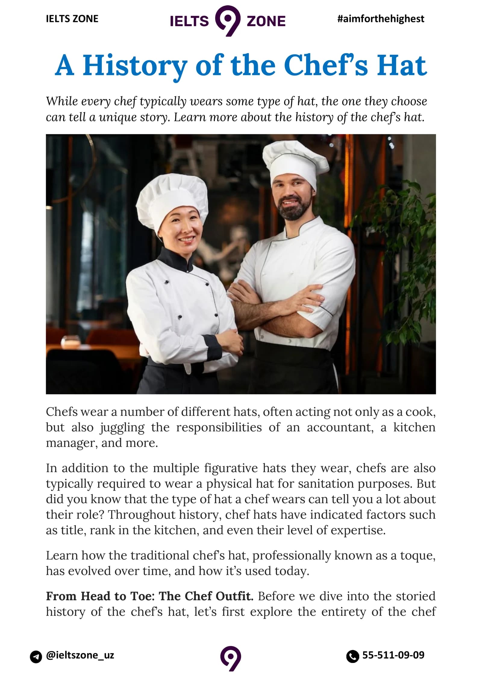 A History of the Chef’s Hat