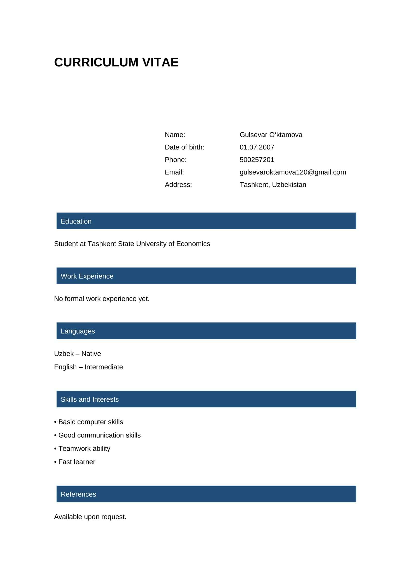 Curriculum Vitae