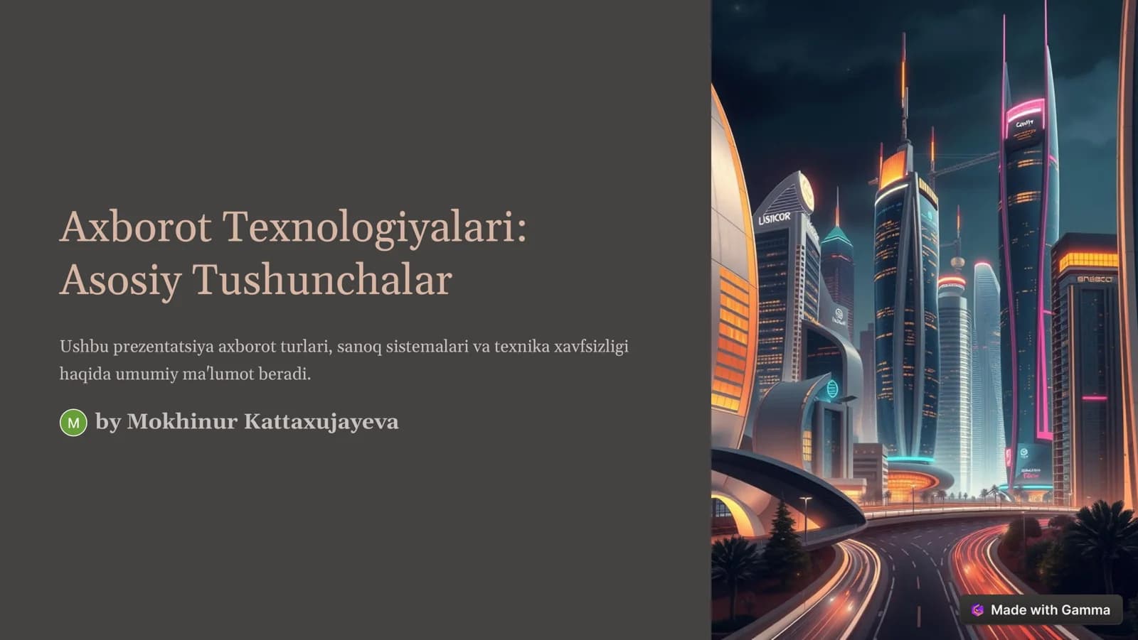 Asosiy Tushunchalar