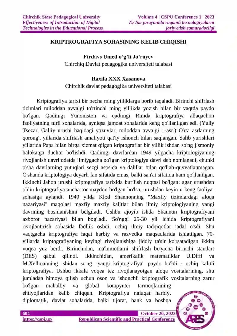 Kriptografiya Tarixi