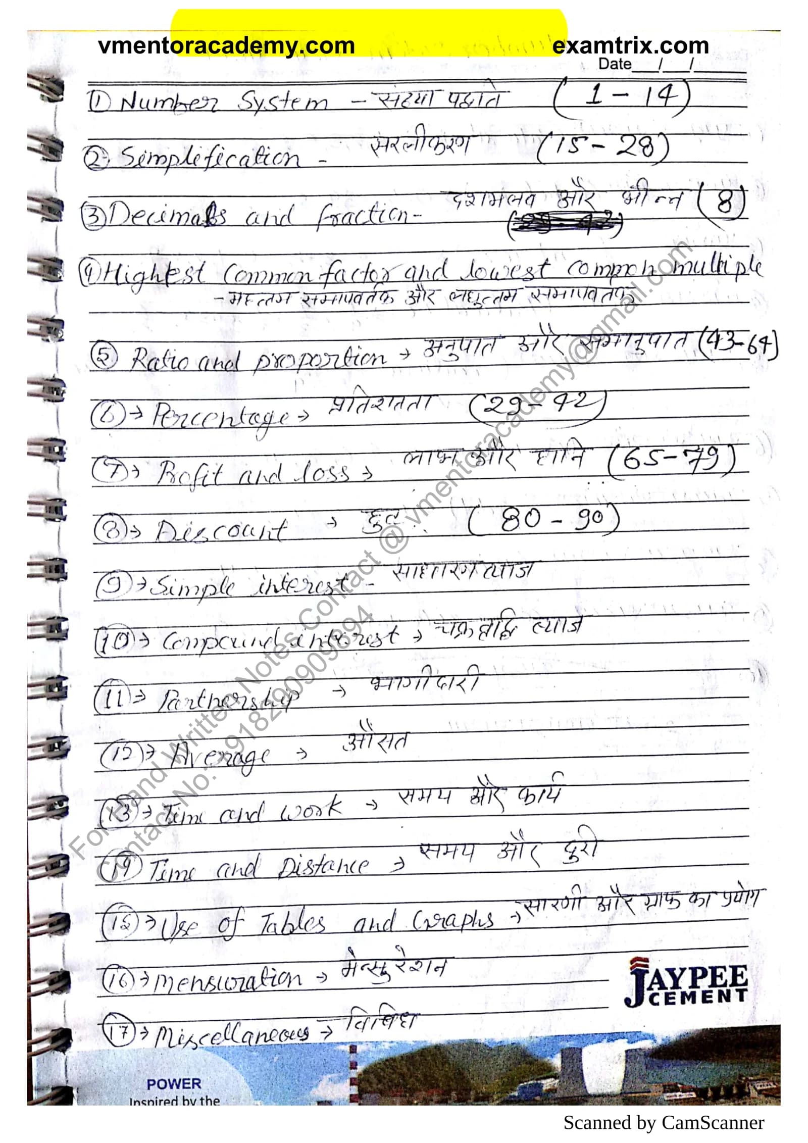 Hand Written Notes