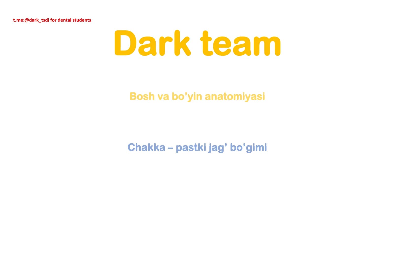 Bosh va bo’yin anatomiyasi
