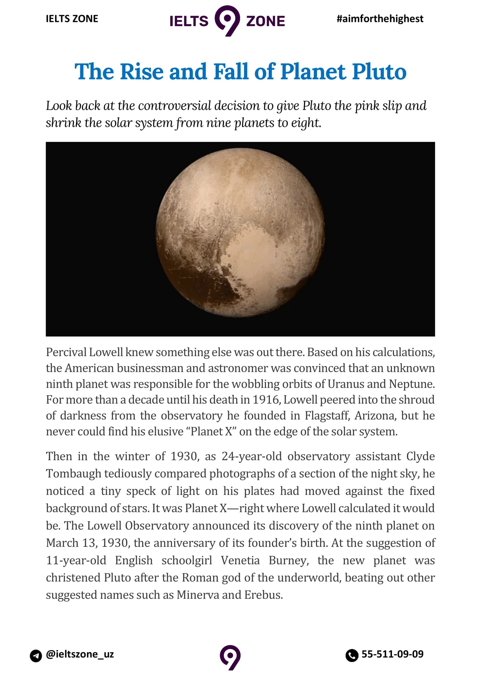 The Rise and Fall of Planet Pluto