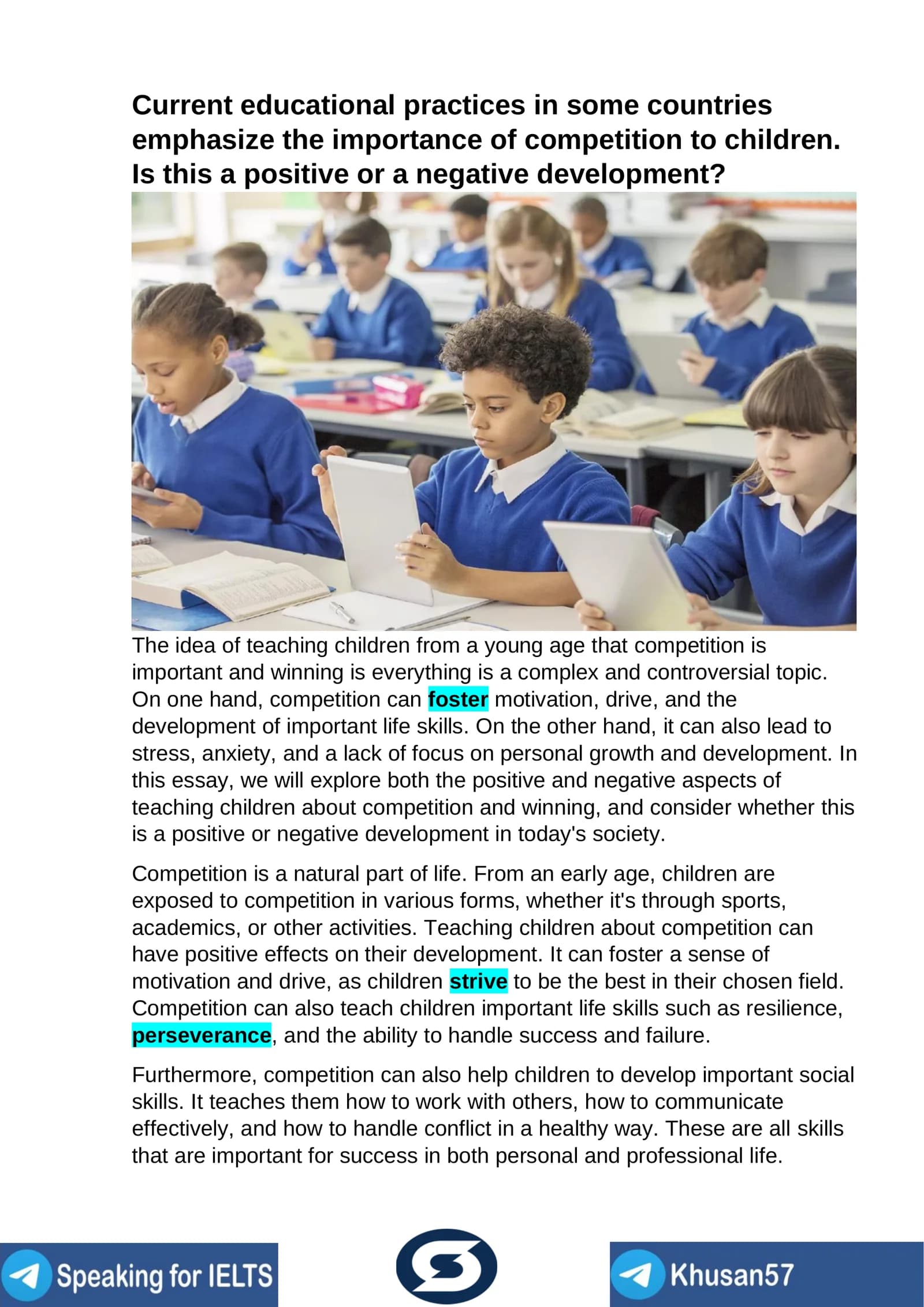Teaching Children About Competition