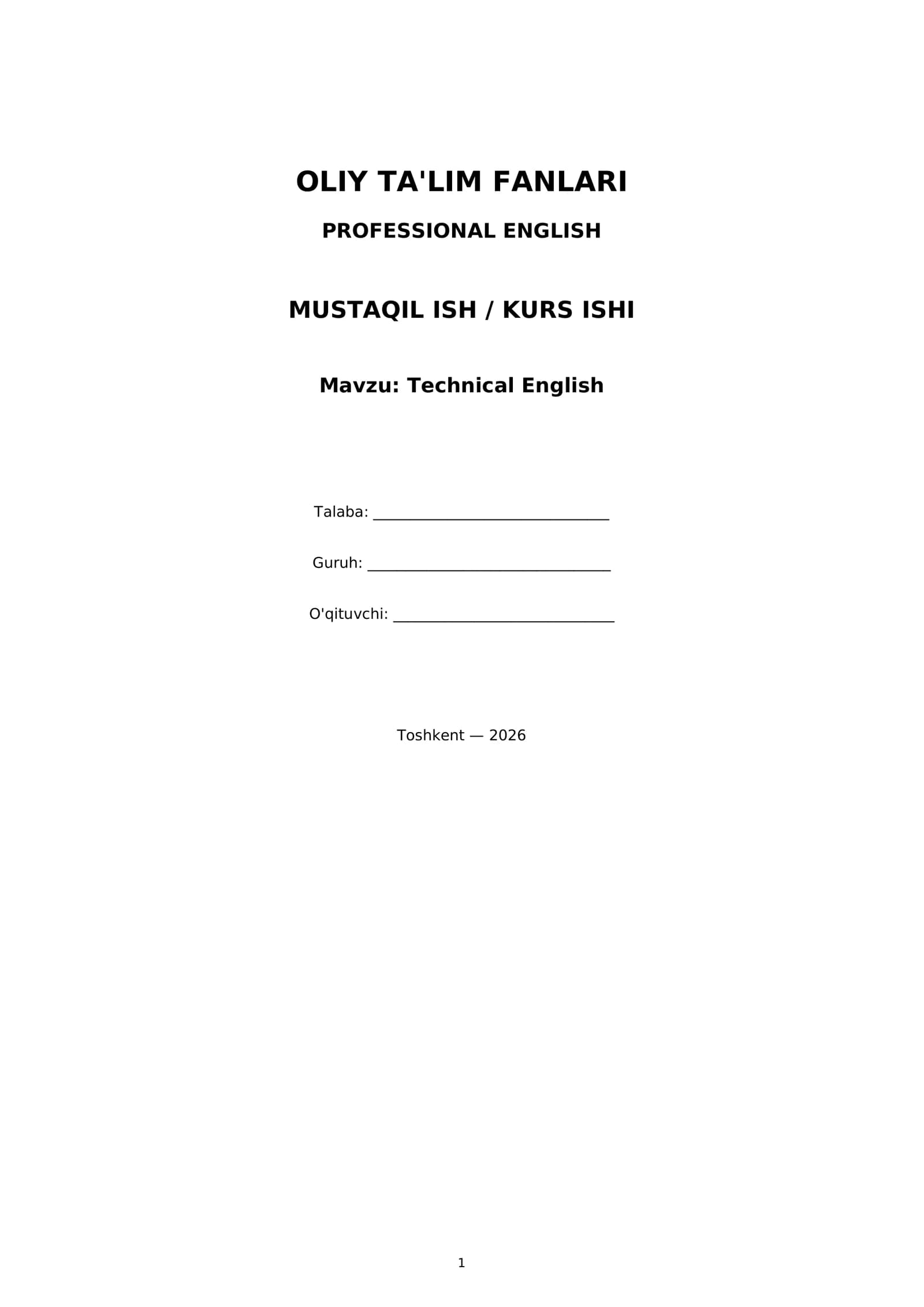 Technical English