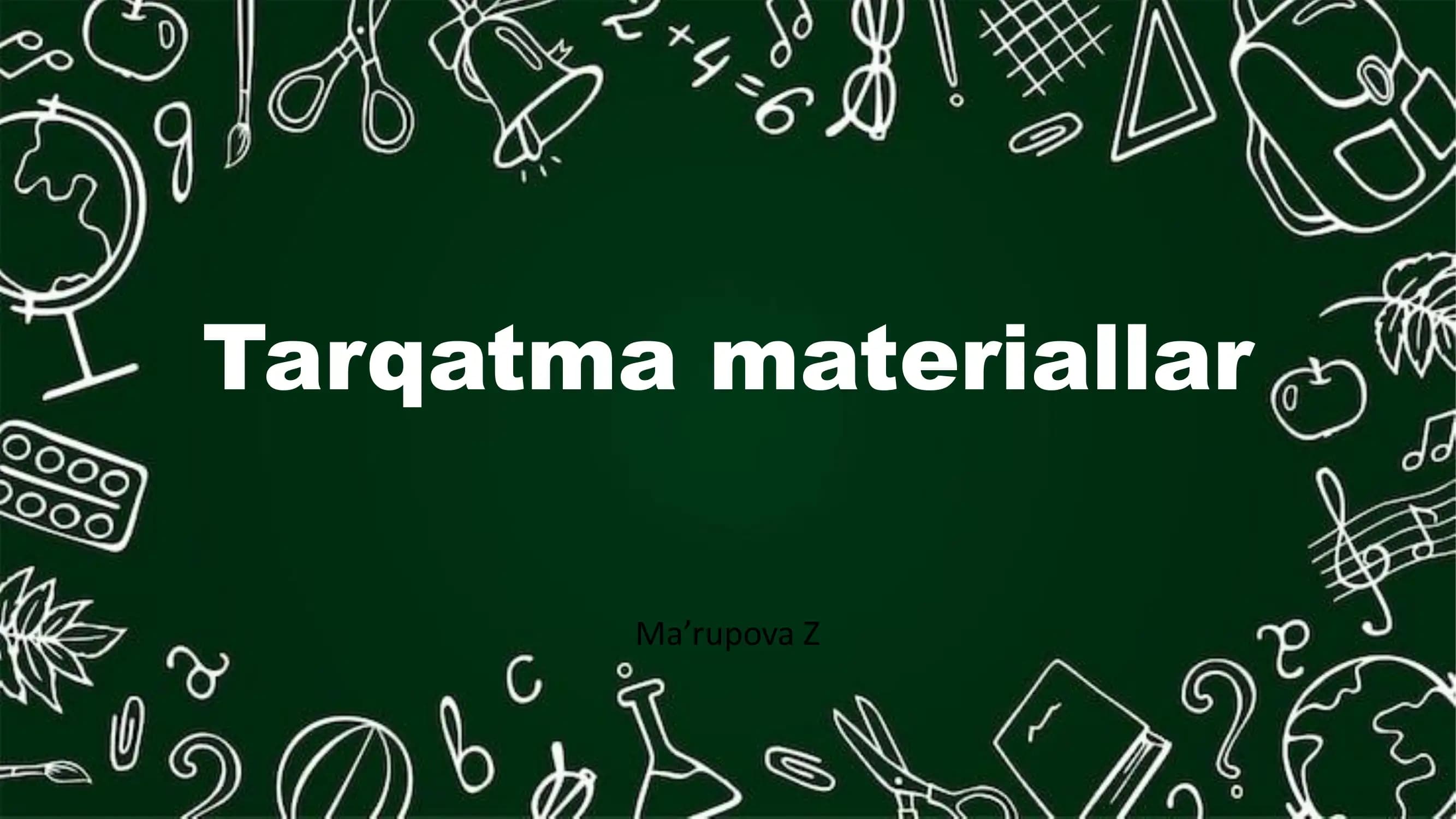 Boshlangʻich sinflarga Tarqatma materiallar