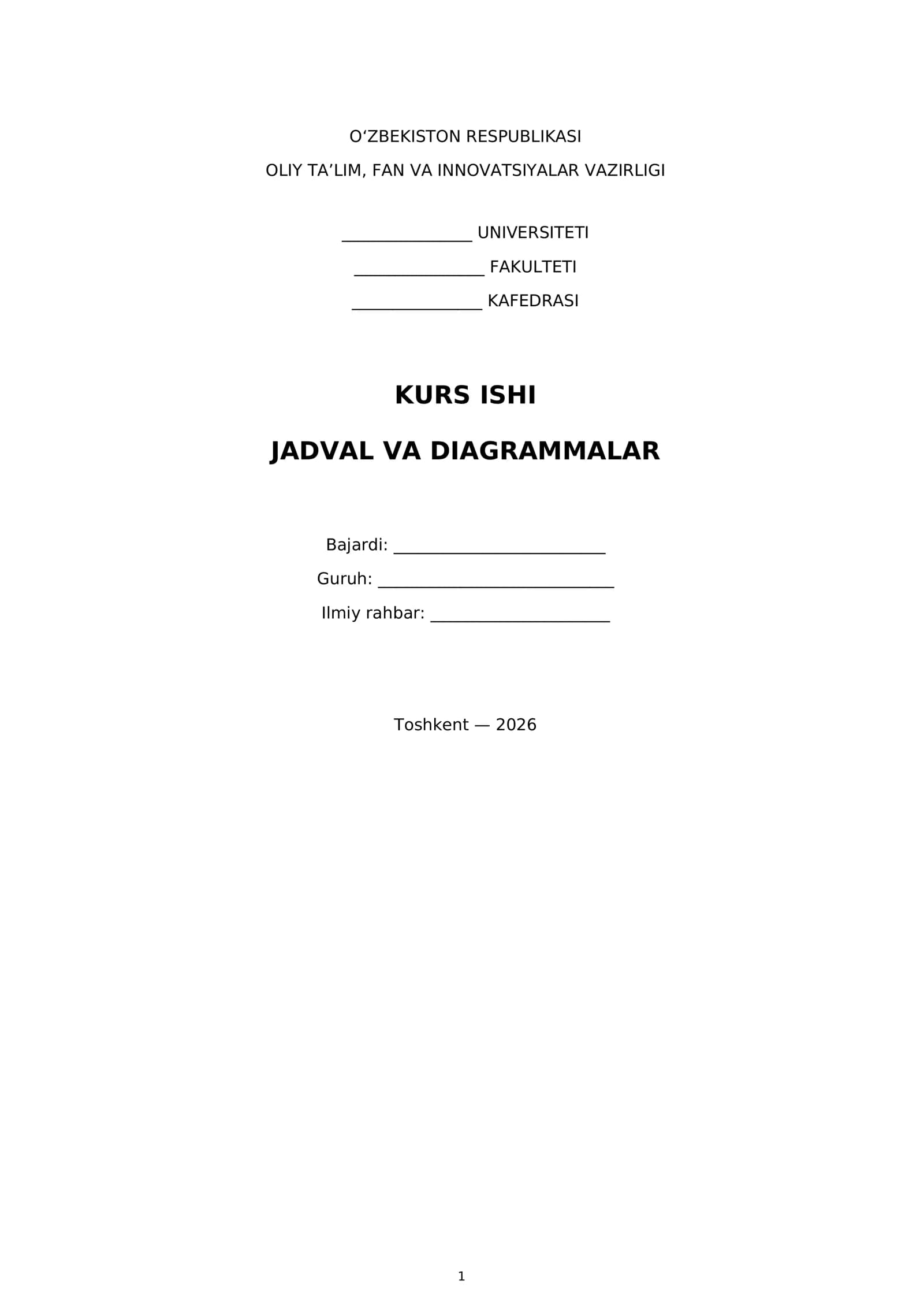Jadvallar va Diagrammalar