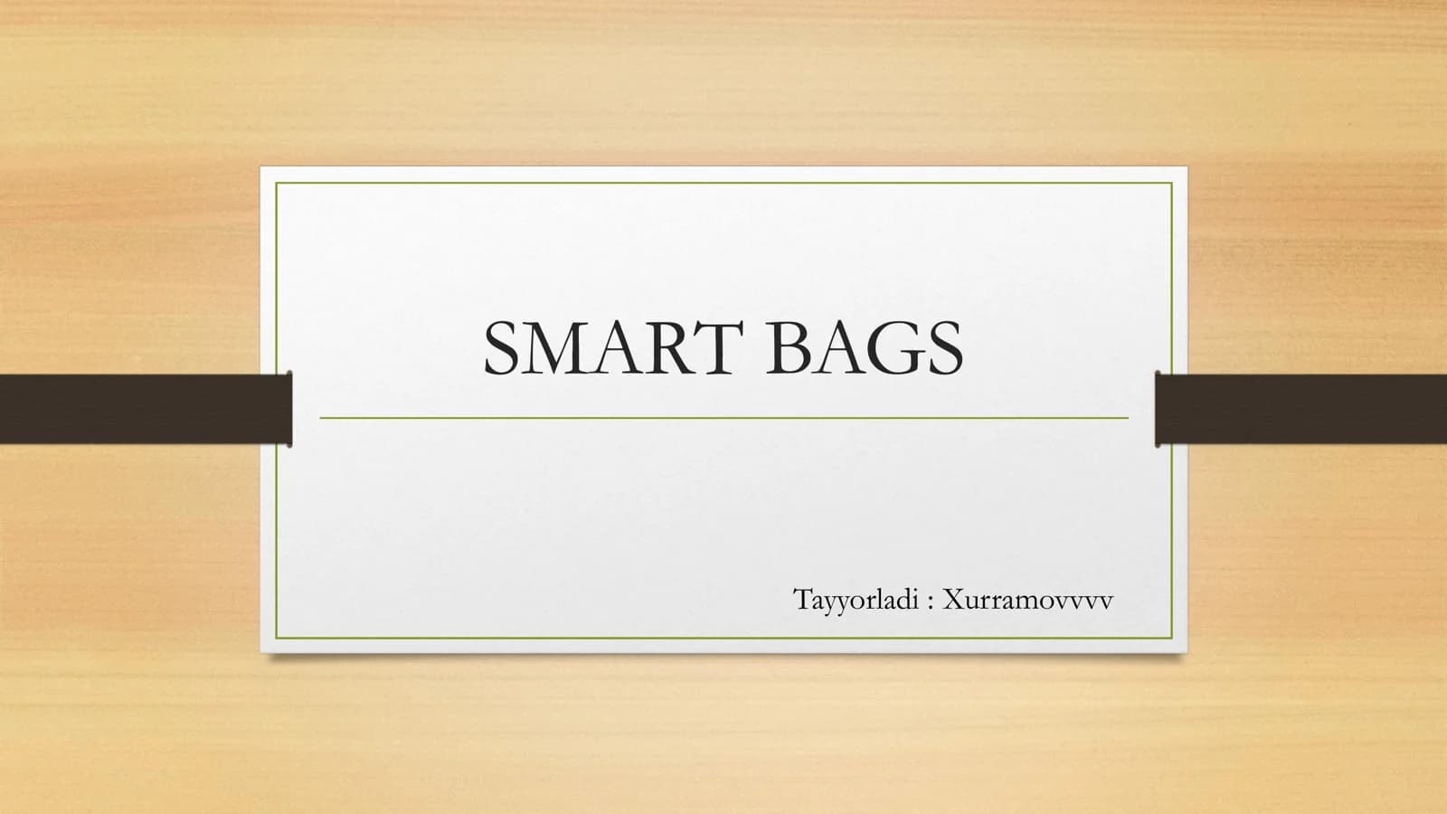 starttab reja SMART BAGS (aqlli sumka)