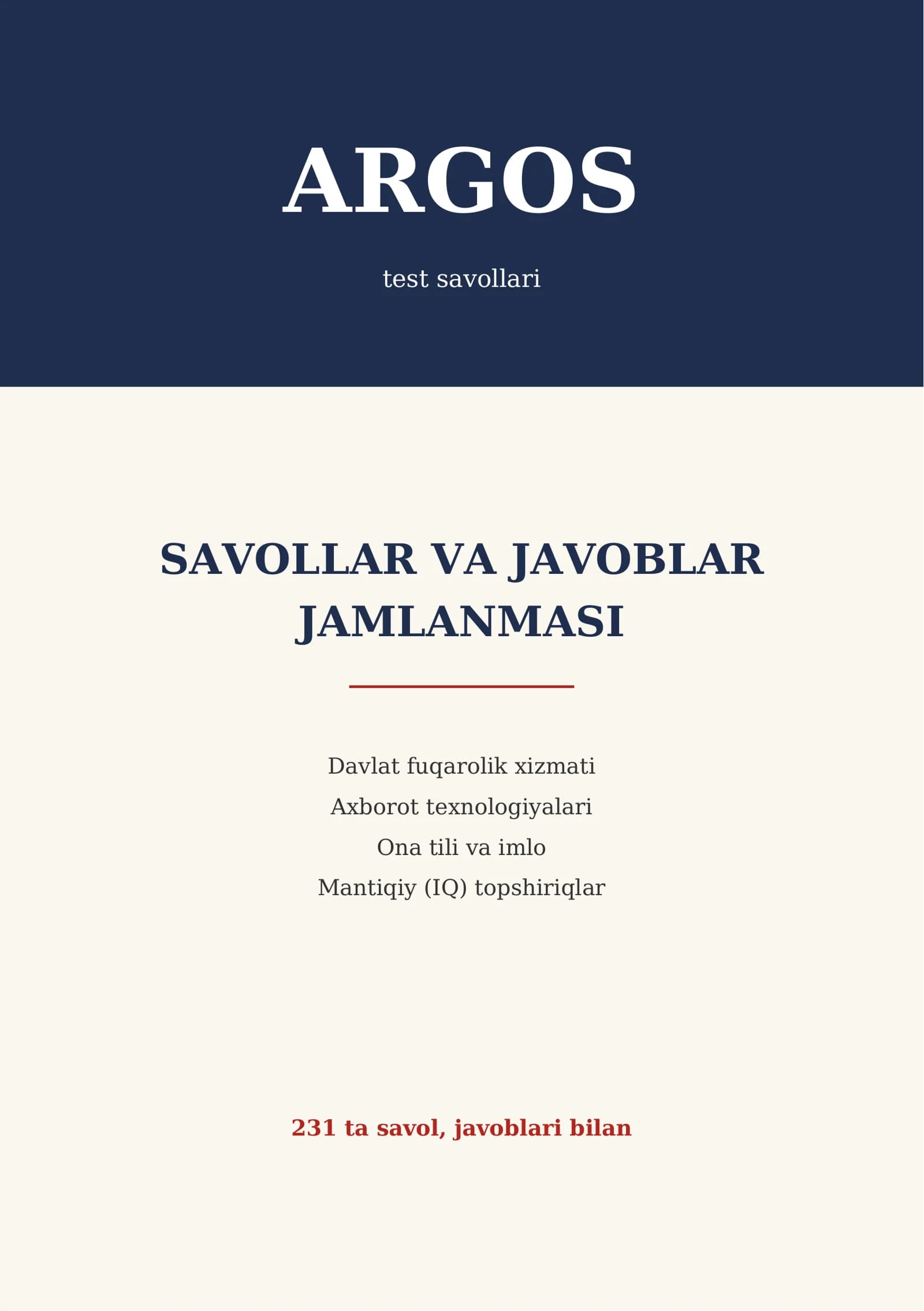 Argosdan savol va javoblar