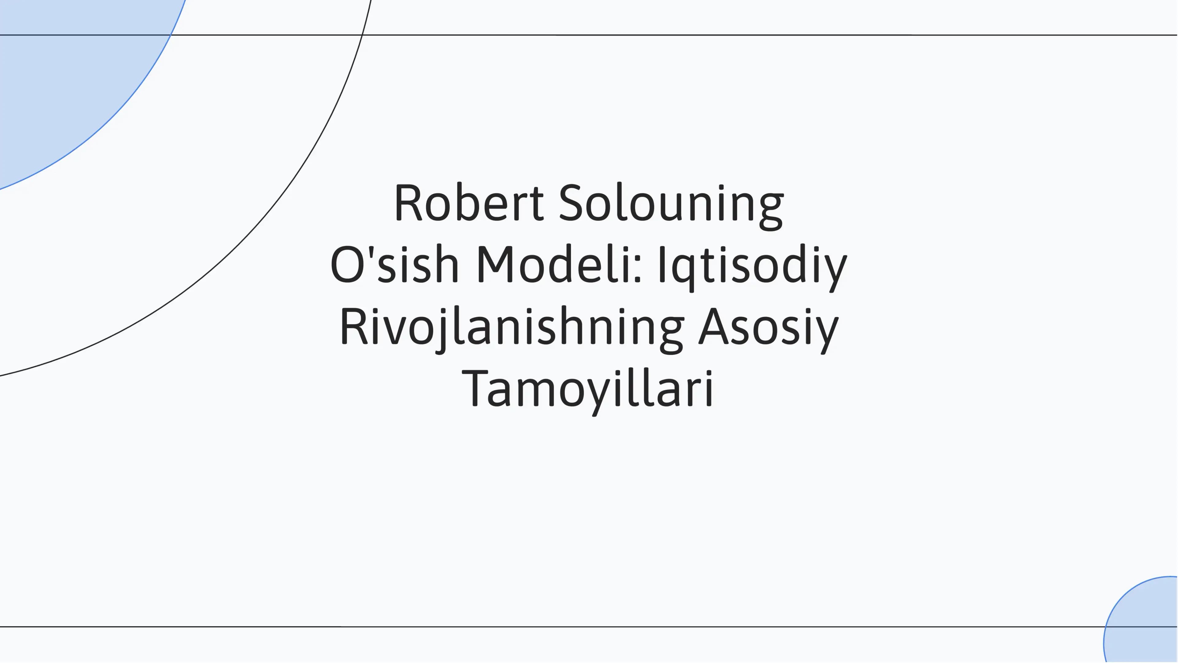 Robert Solouning O'sish Modeli