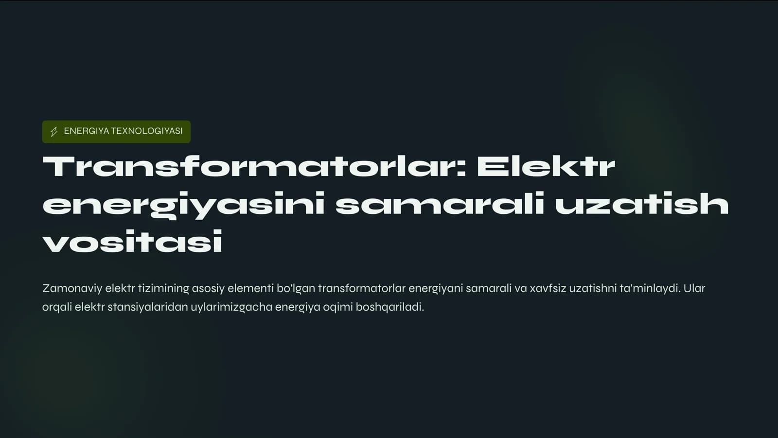 ENERGIYA TEXNOLOGIYASI