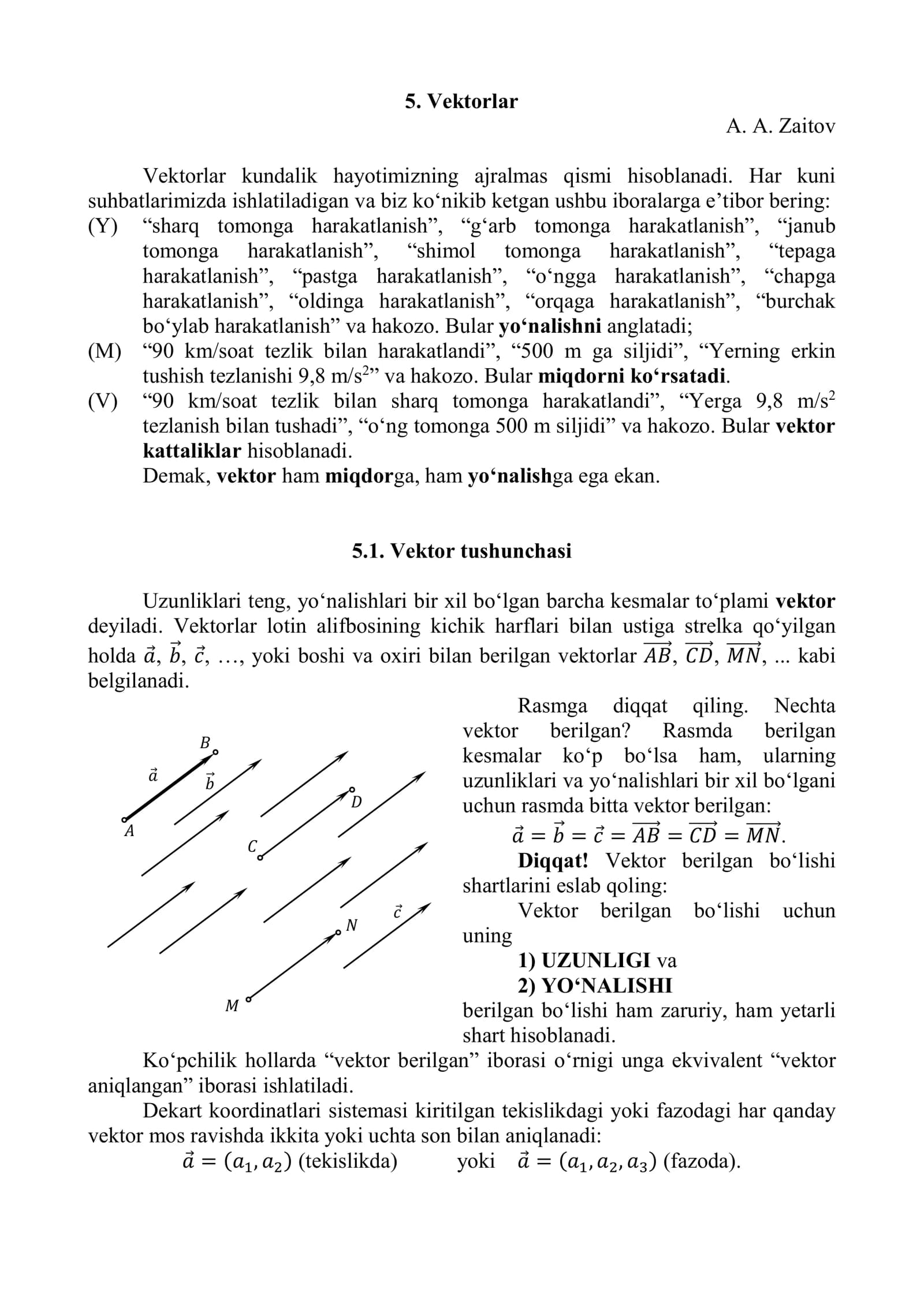 Vektorlar