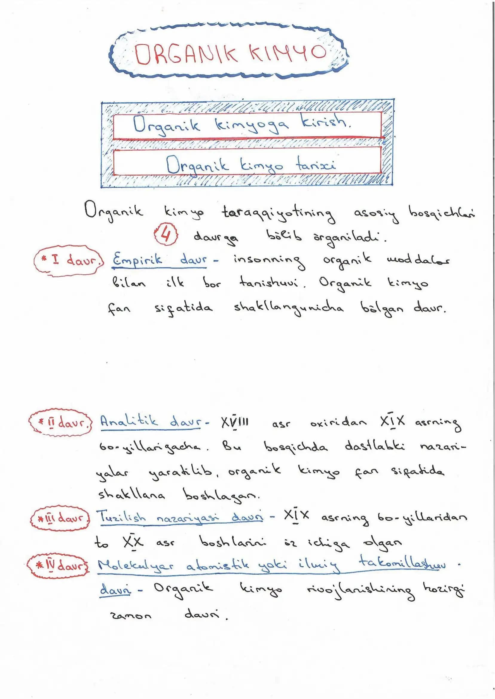organik kimyo