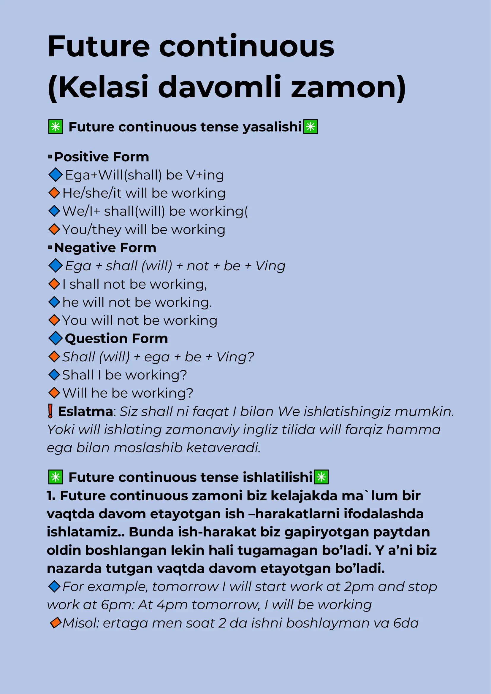 Future continuous