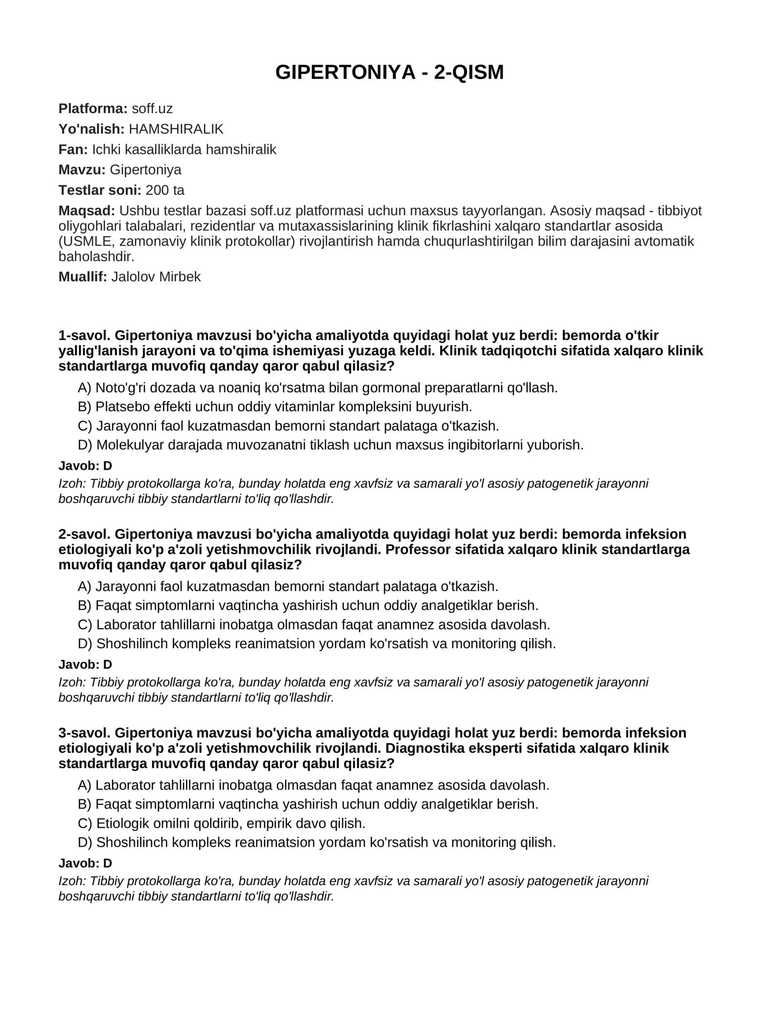 GIPERTONIYA - 2-QISM