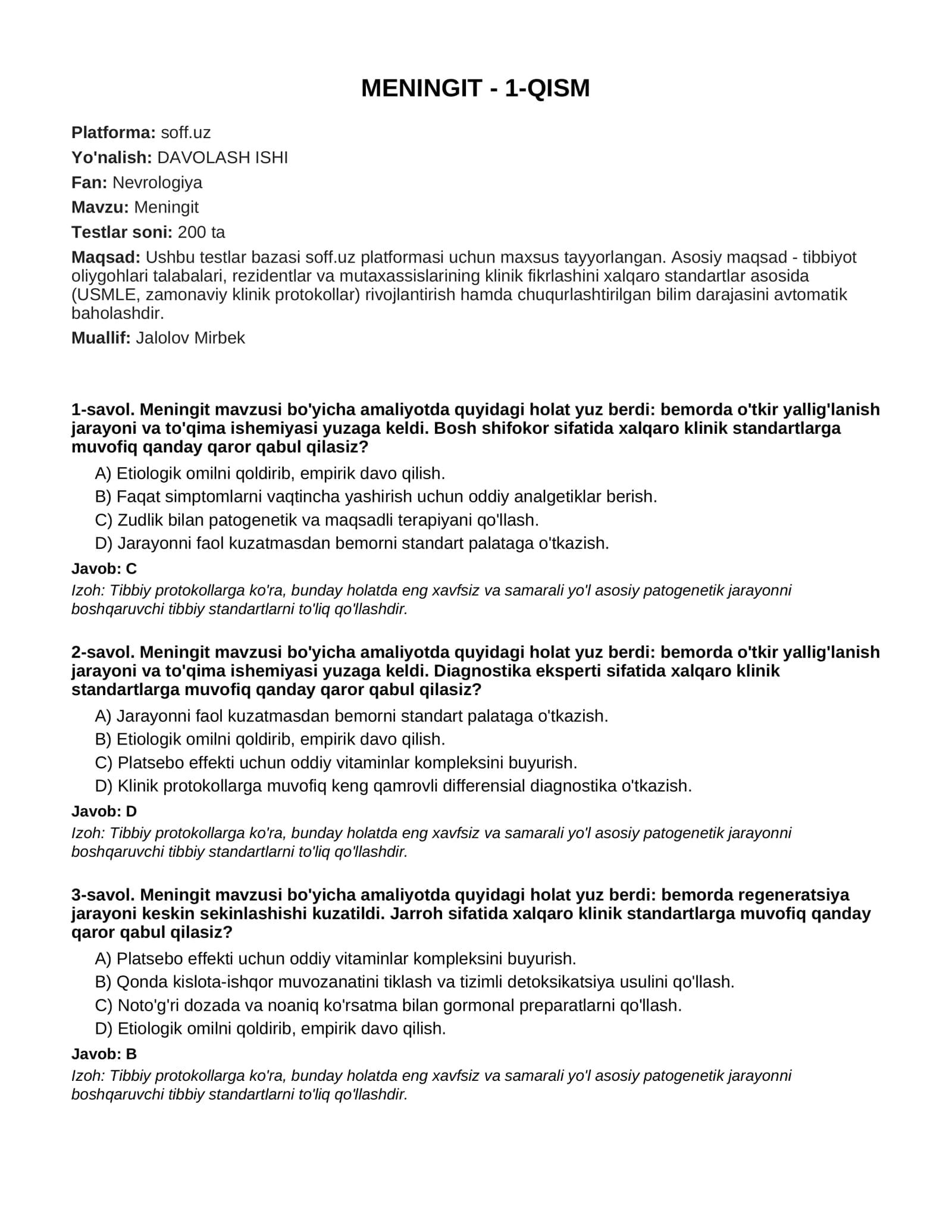 MENINGIT - 1-QISM