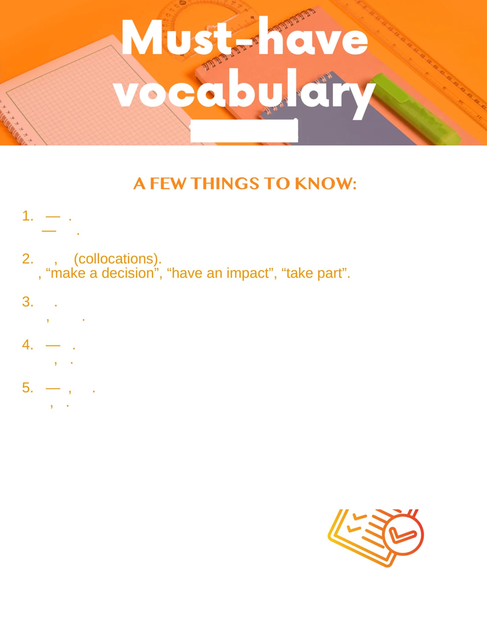 Words for Memorization and Use