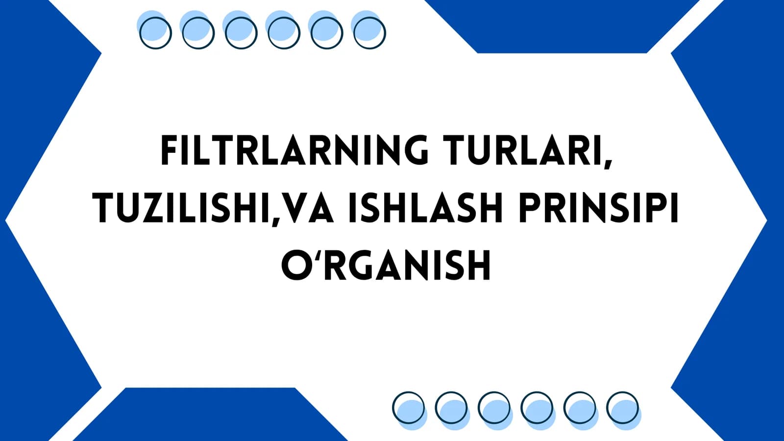 Filtrlar turlari