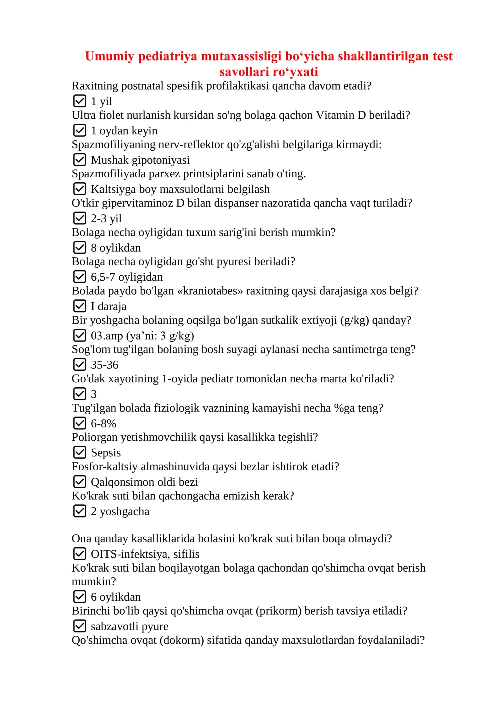 ARGOS TEST SAVOLLARI JAVOBLARI BILAN TIBBIYOT 500 TA