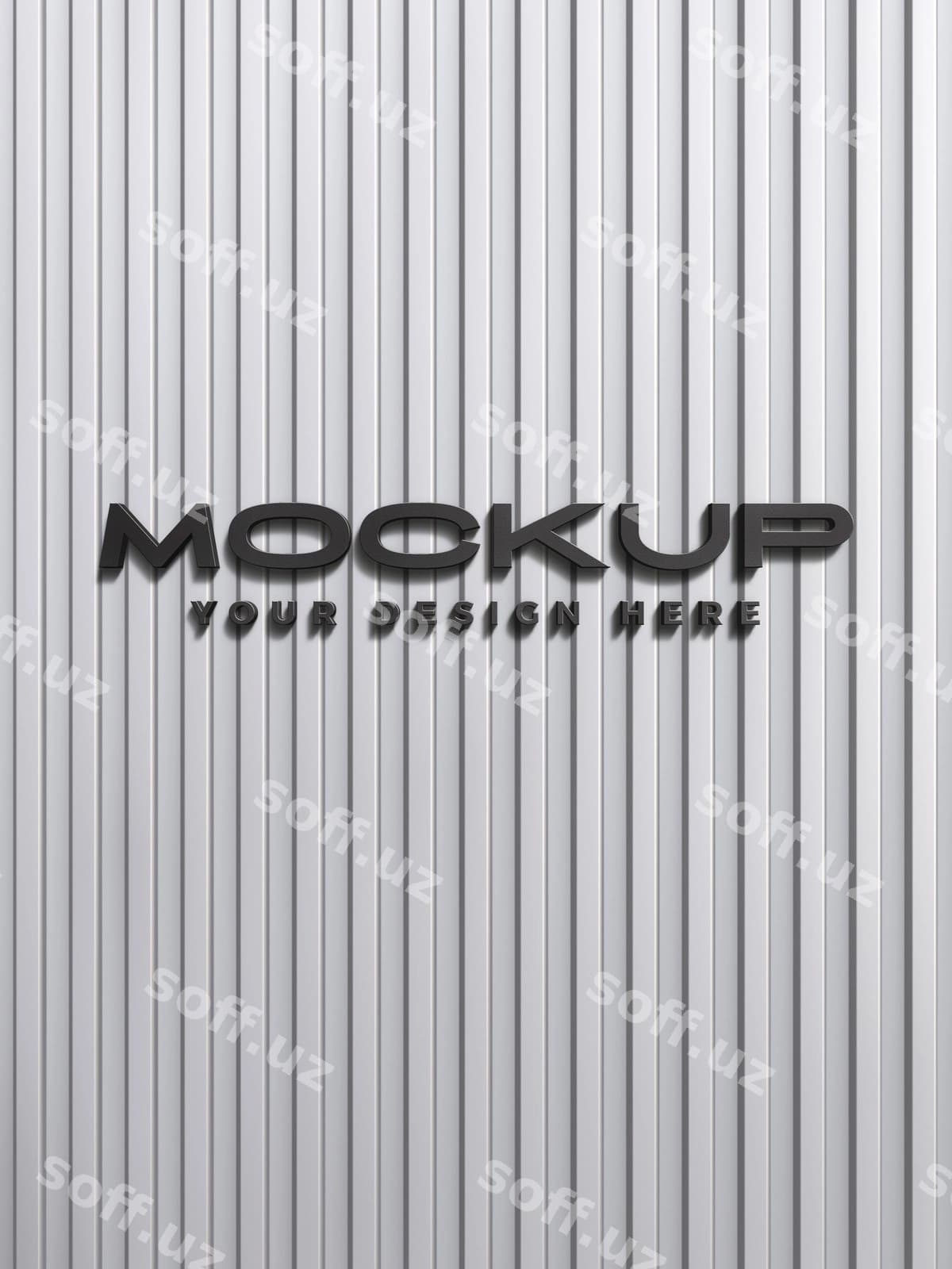 Panelli devor logotipi namunasi | Paneled wall logo mockup