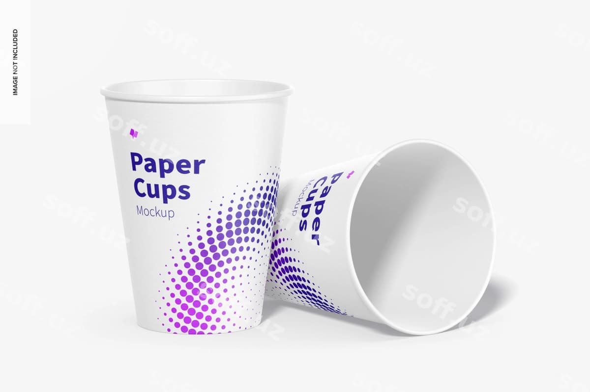 Qog'oz dishalar namunasi chiqarilgan | Paper cups mockup dropped