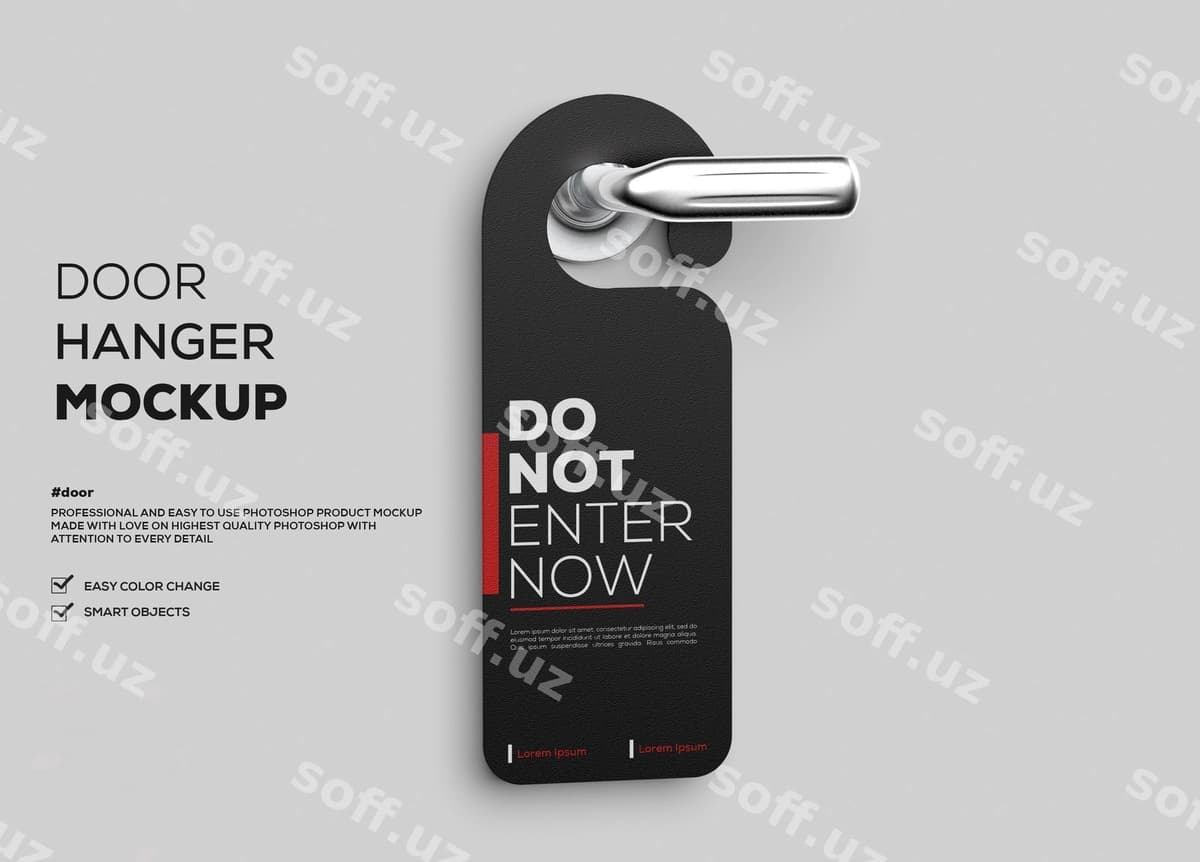 Qog'oz eslamga asab namunasi | Paper door hanger mockup