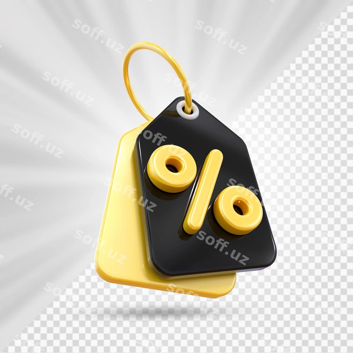 Foiz belgi 3d render | Percent tag 3d render