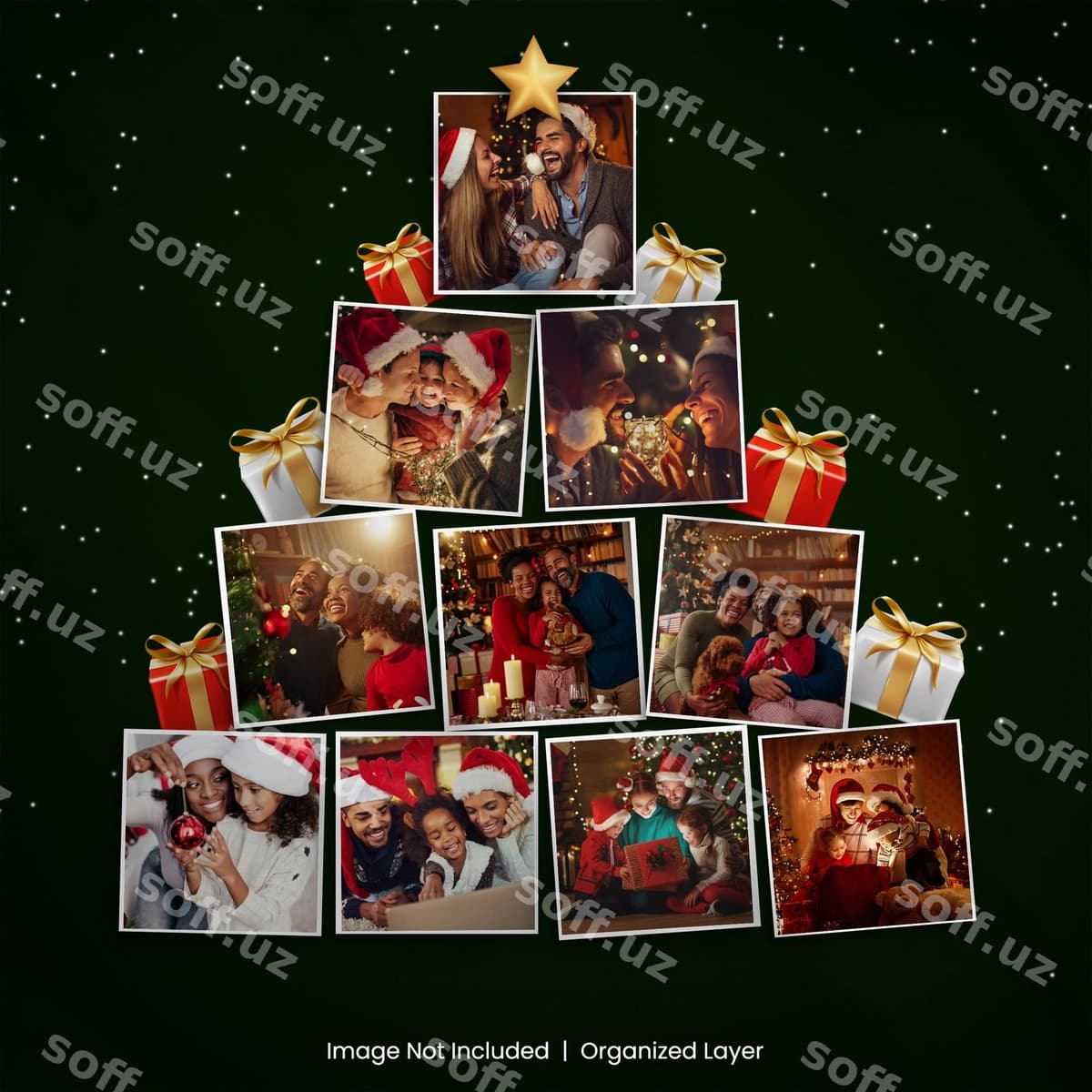 Foto ramka Yul daraxti namunasi | Photo frame christmas tree mockup