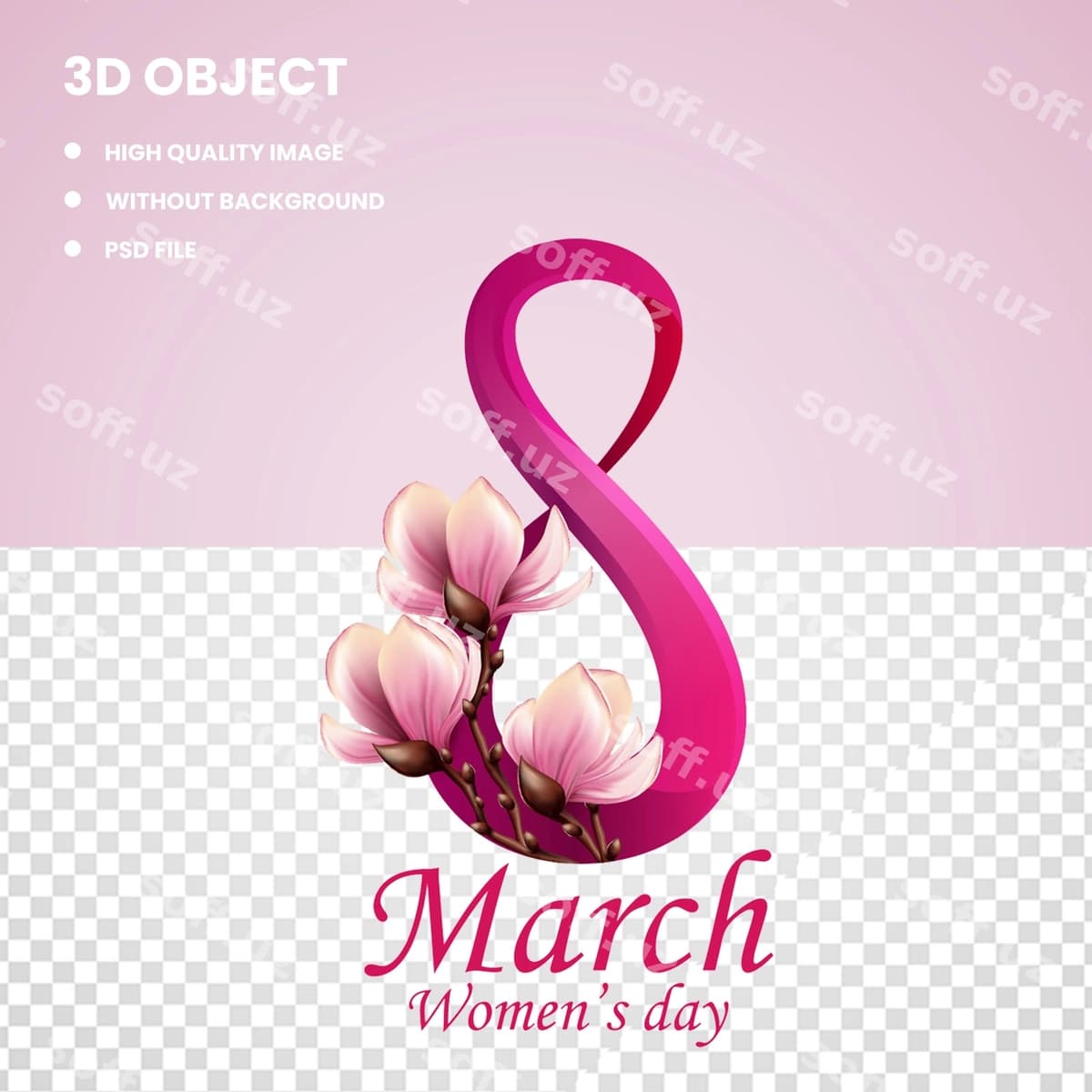 Binafshe guli 8-mart | Pink flower 8th march