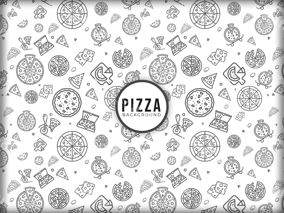 Pizza konturining uzluksiz naqsh dizayni | Pizza outline seamless pattern design