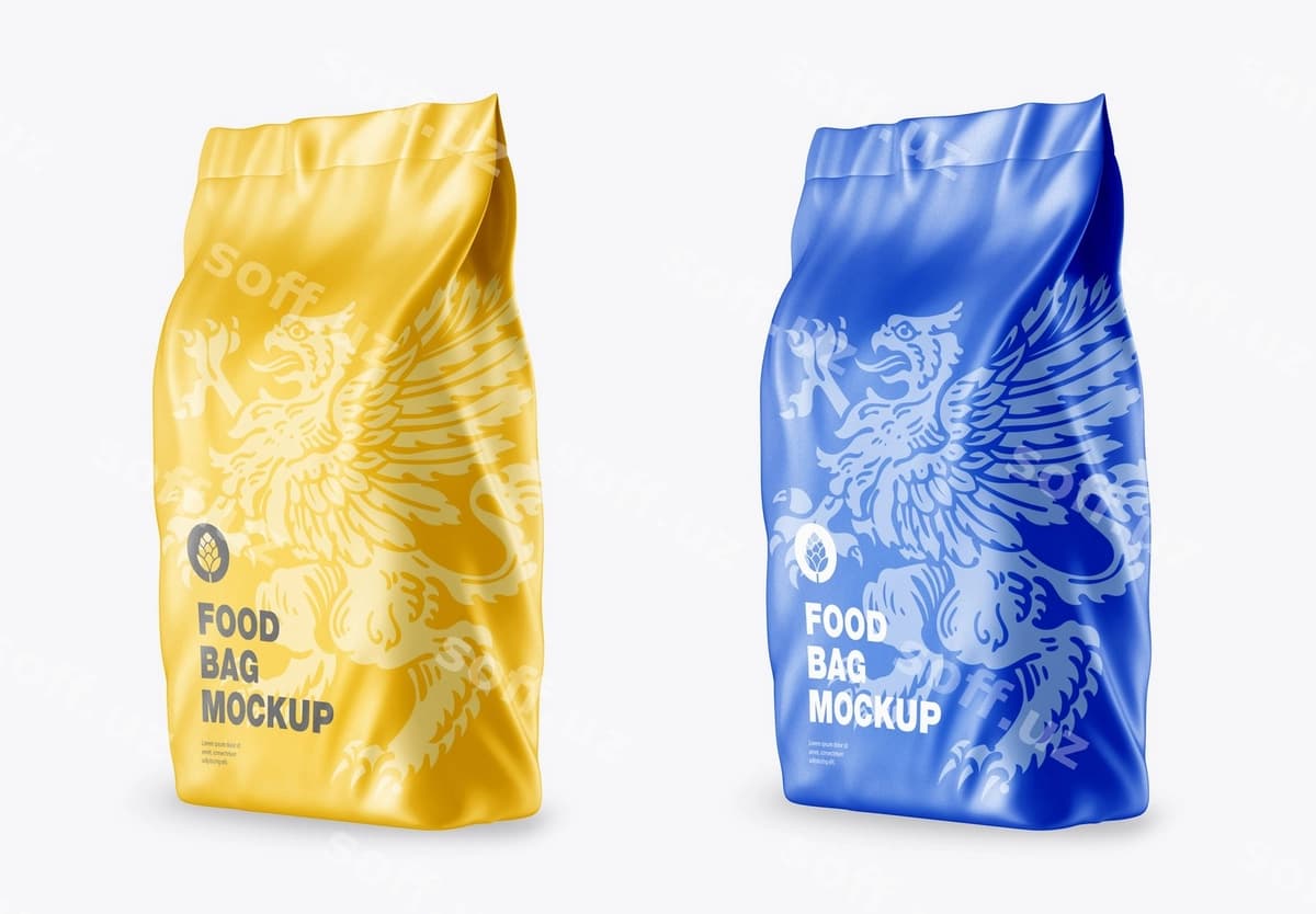 Plastik ovqat sumkasi mockup | Plastic food bag mockup