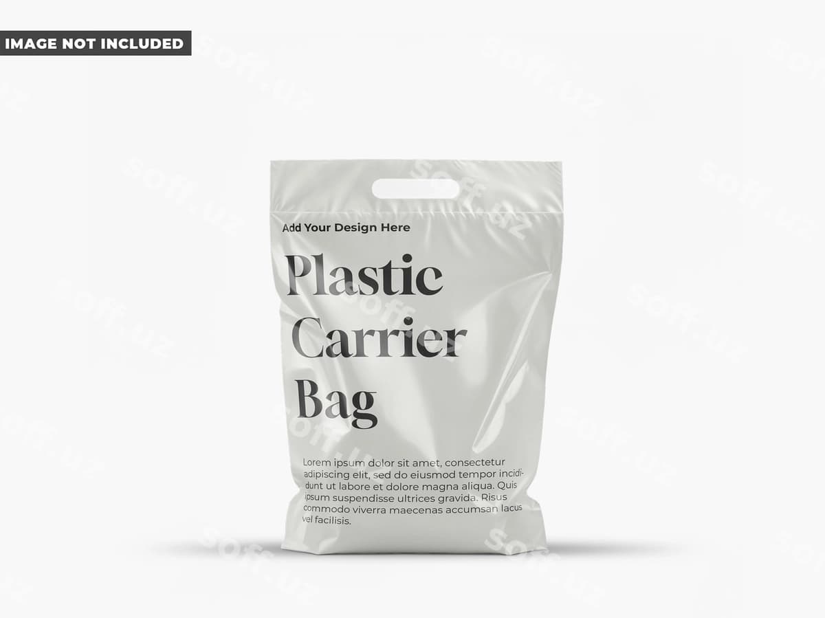 Plastik pochta bagi oynali mockup | Plastic mailing bag with handle mockup
