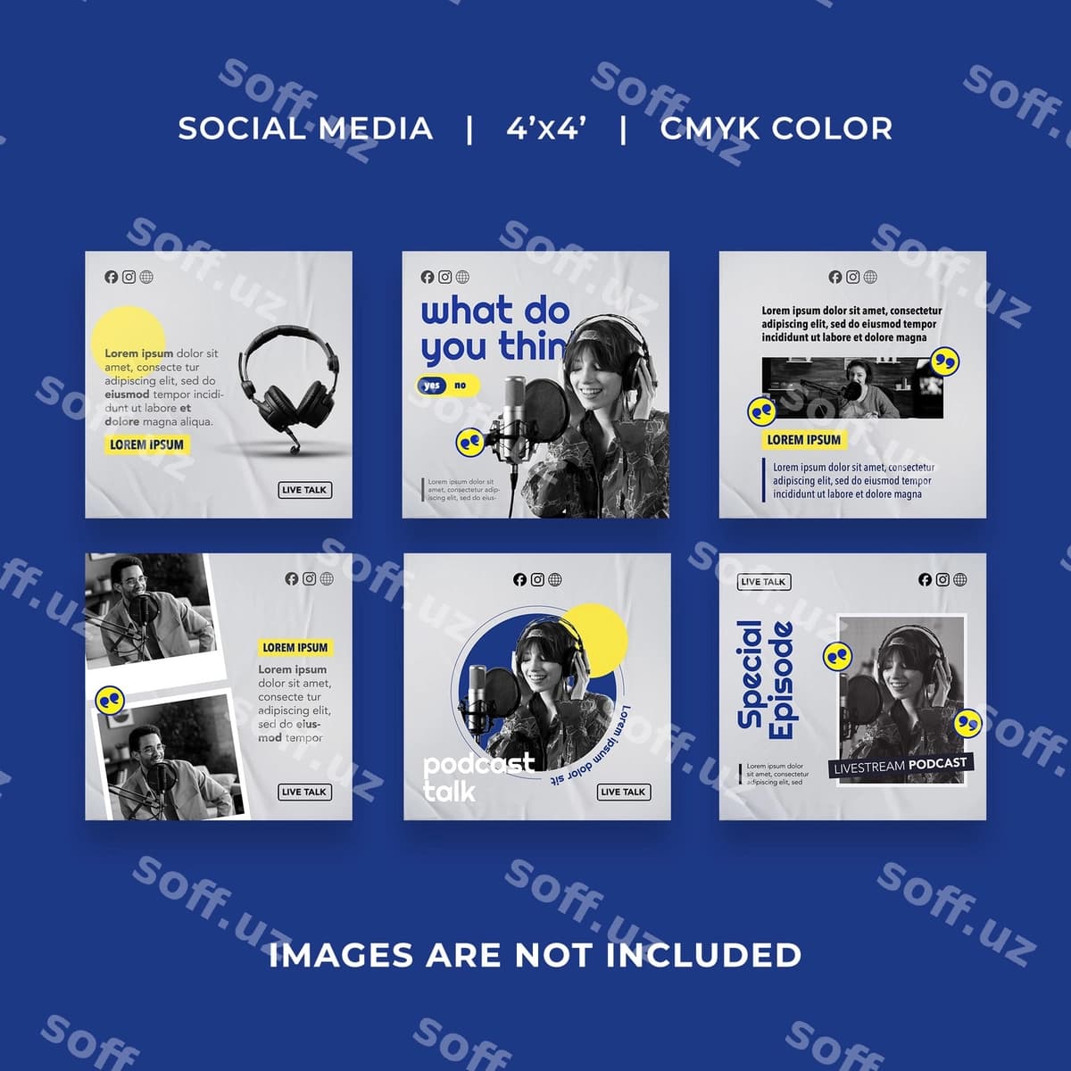 Podcast social media post shablonlari | Podcast social media post templates