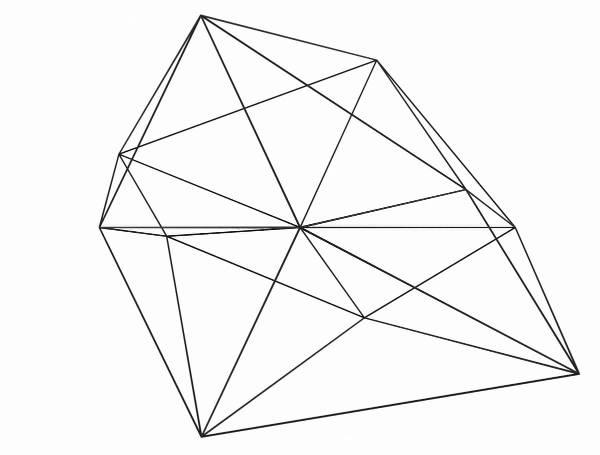 Poligonal to'rli simli ramka mavhum 3D shakl | Polygonal mesh wireframe abstract 3d shape