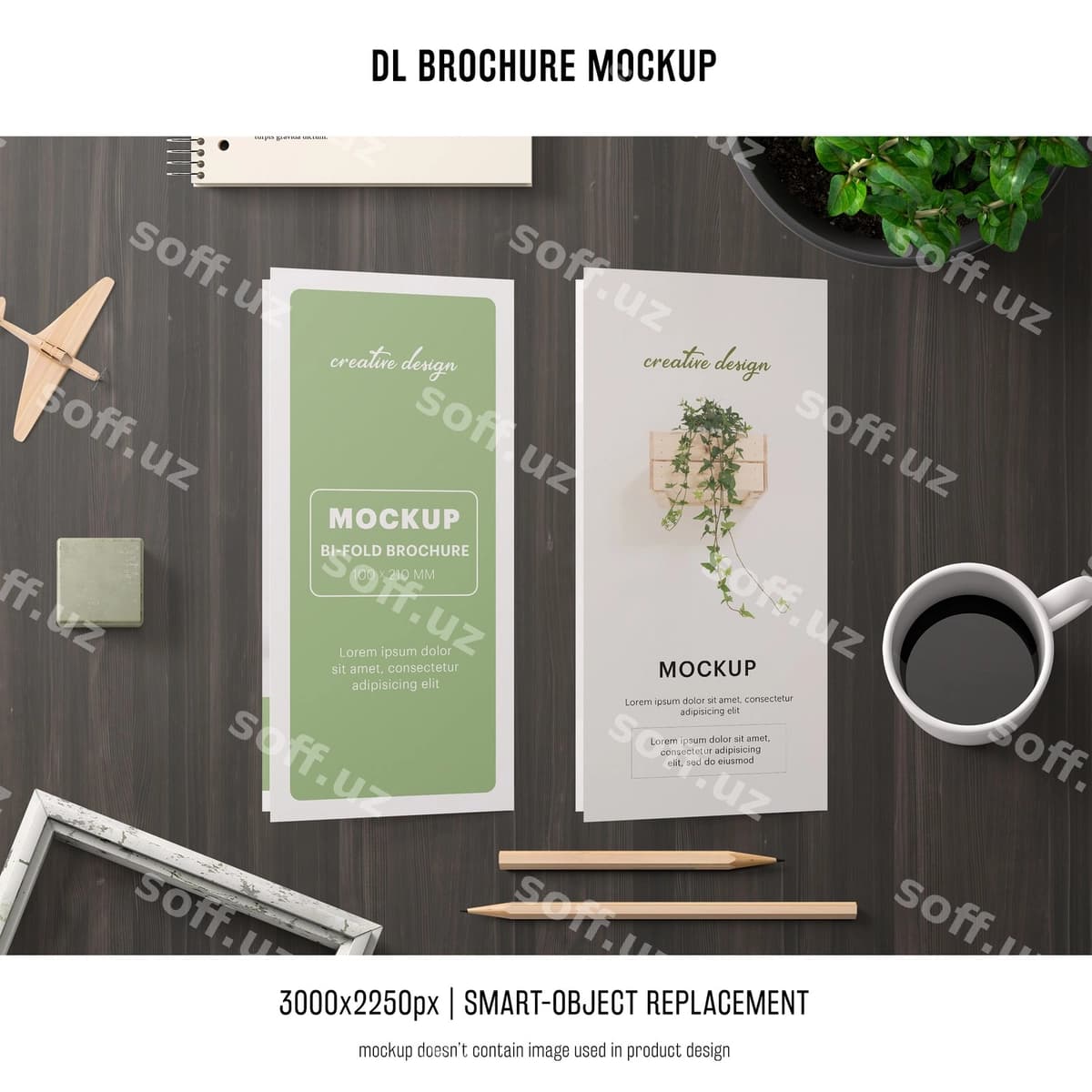 Portret dl broshyur mockup | Portrait dl brochure mockup