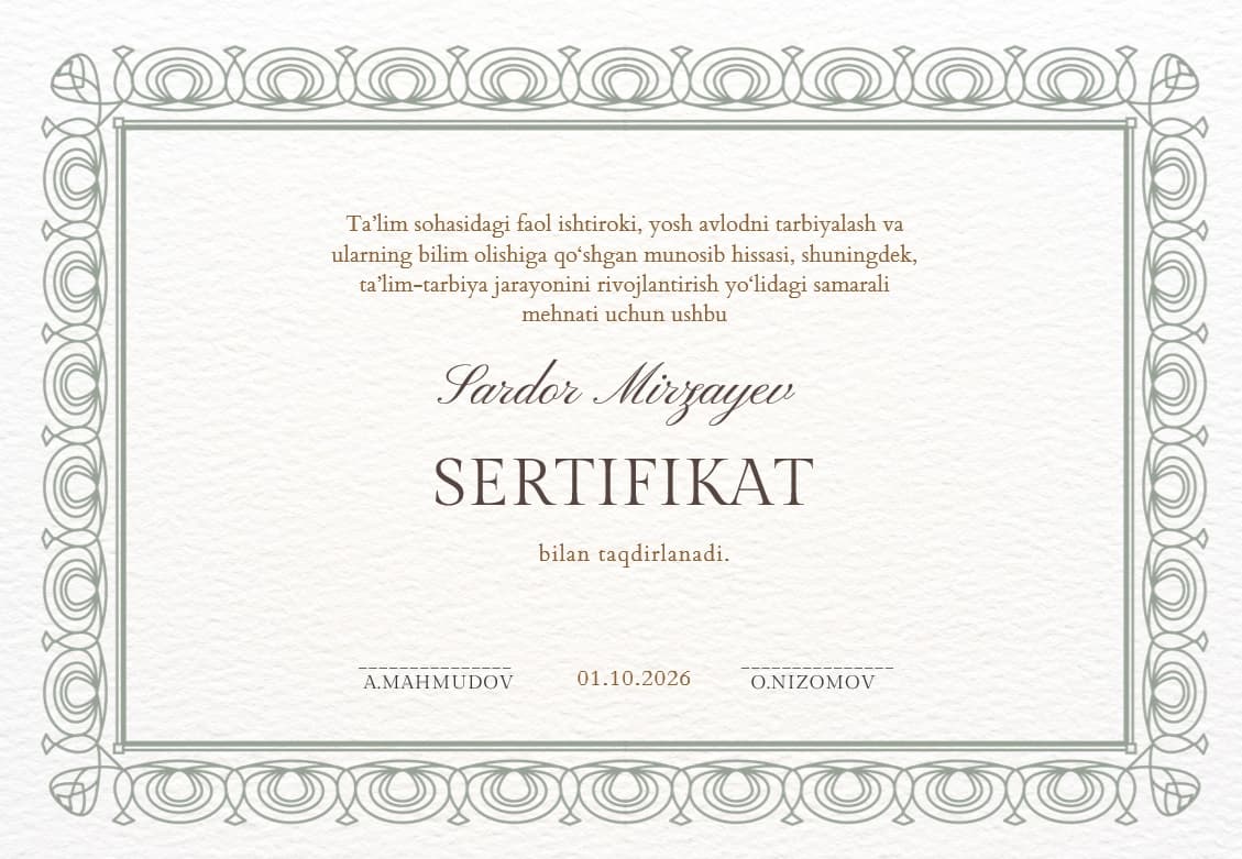 Sertifikat namunasi